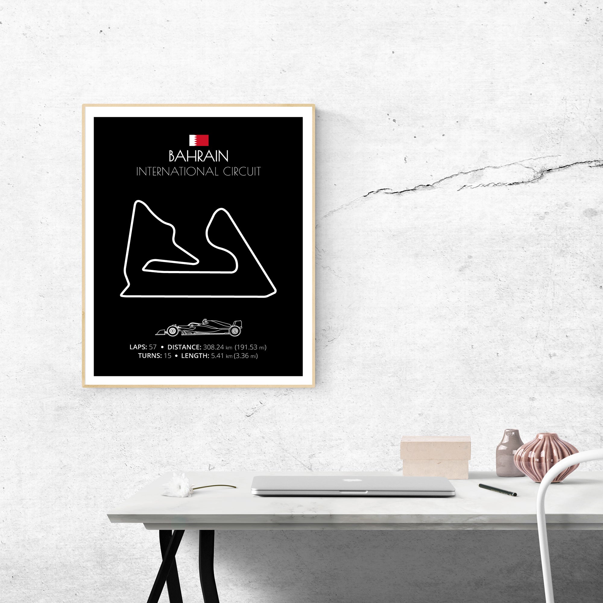 Bahrain International Circuit (Sakhir, Bahrain) F1 Formula 1 Race Track Poster