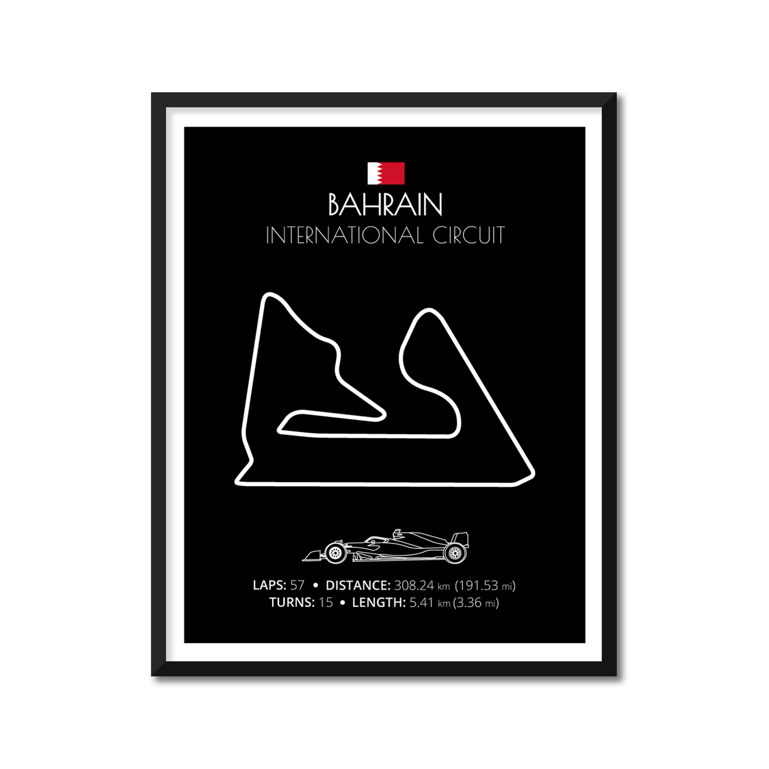 Bahrain International Circuit (Sakhir, Bahrain) F1 Formula 1 Race Track Poster