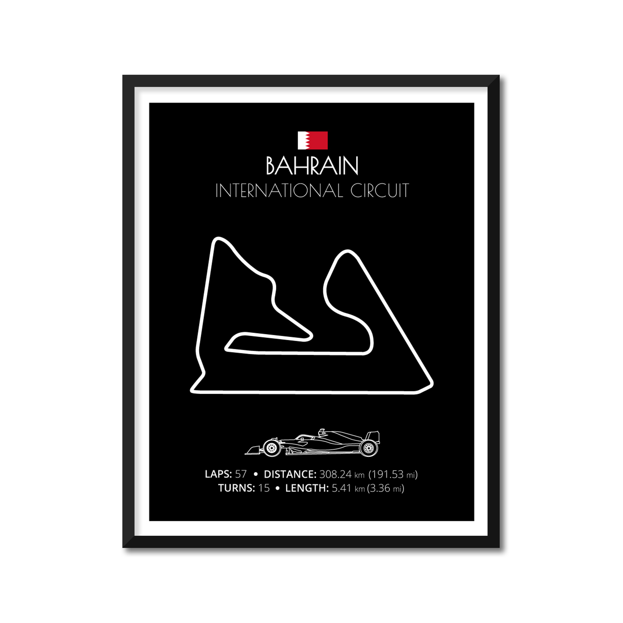 Bahrain International Circuit (Sakhir, Bahrain) F1 Formula 1 Race Track Poster