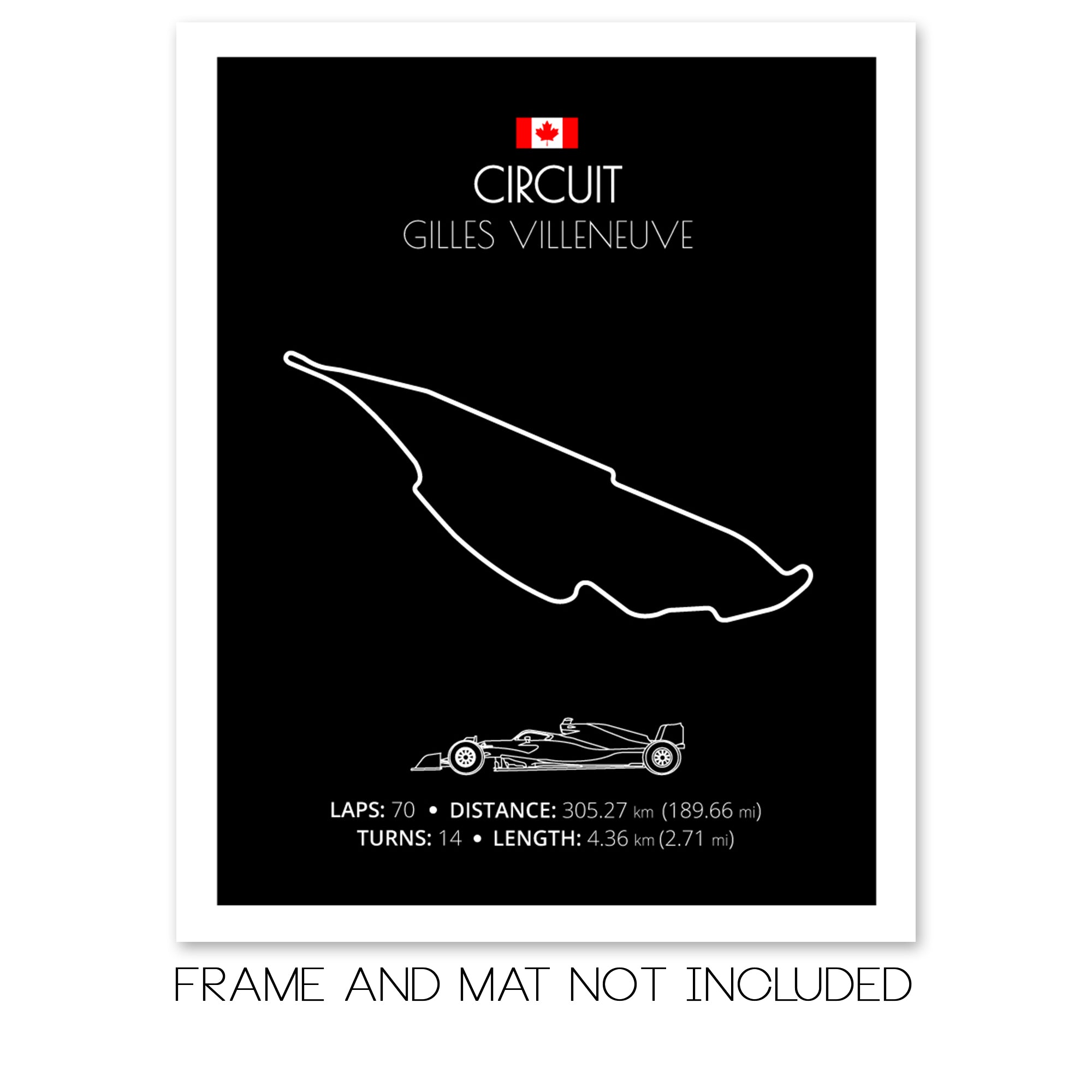 Circuit Gilles Villeneuve (Montreal, Canada) F1 Formula 1 Race Track Poster