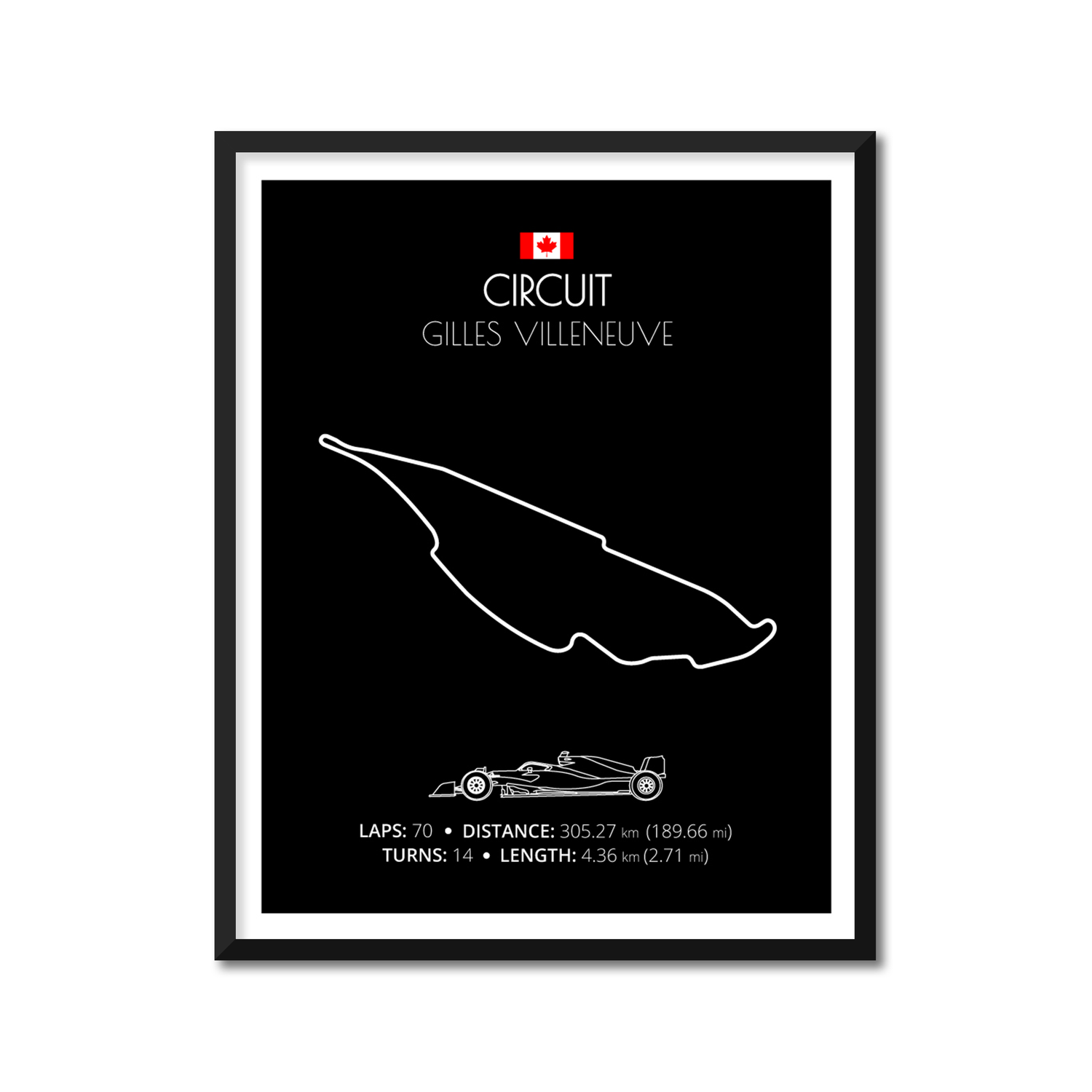 Circuit Gilles Villeneuve (Montreal, Canada) F1 Formula 1 Race Track Poster