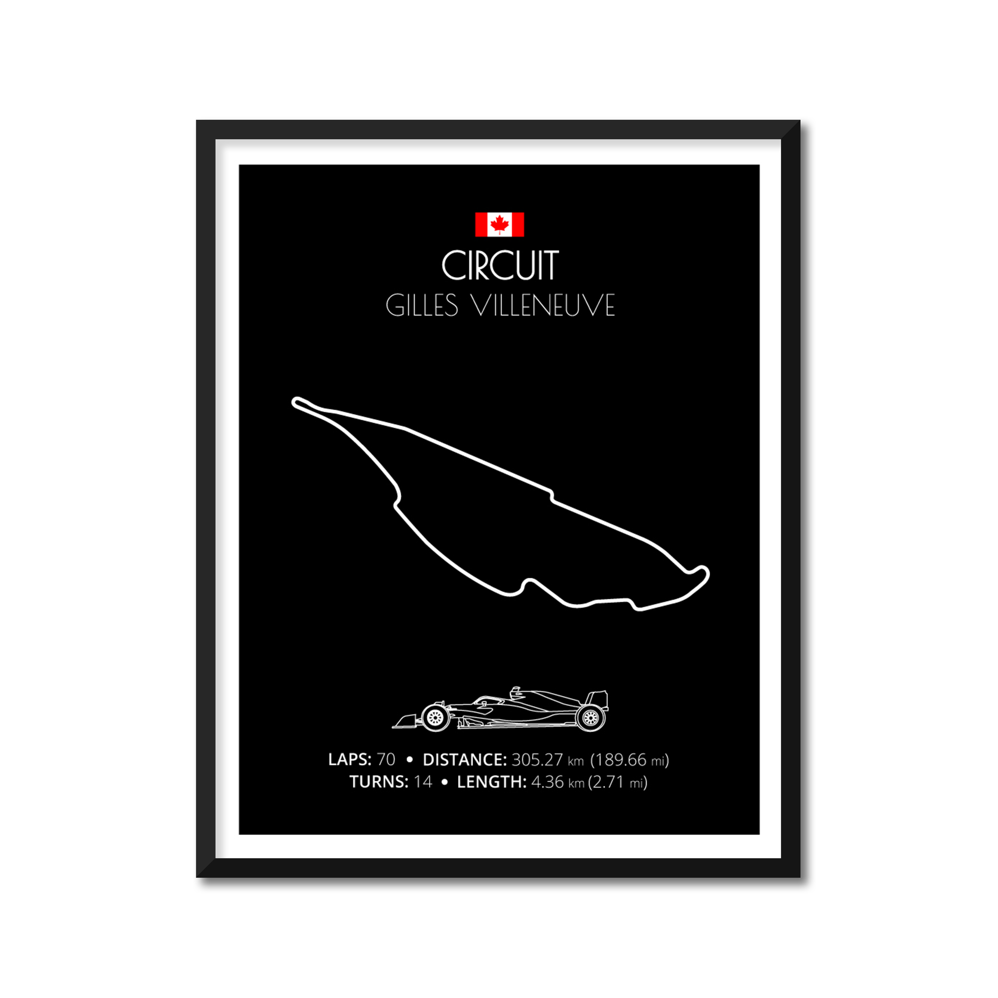 Circuit Gilles Villeneuve (Montreal, Canada) F1 Formula 1 Race Track Poster