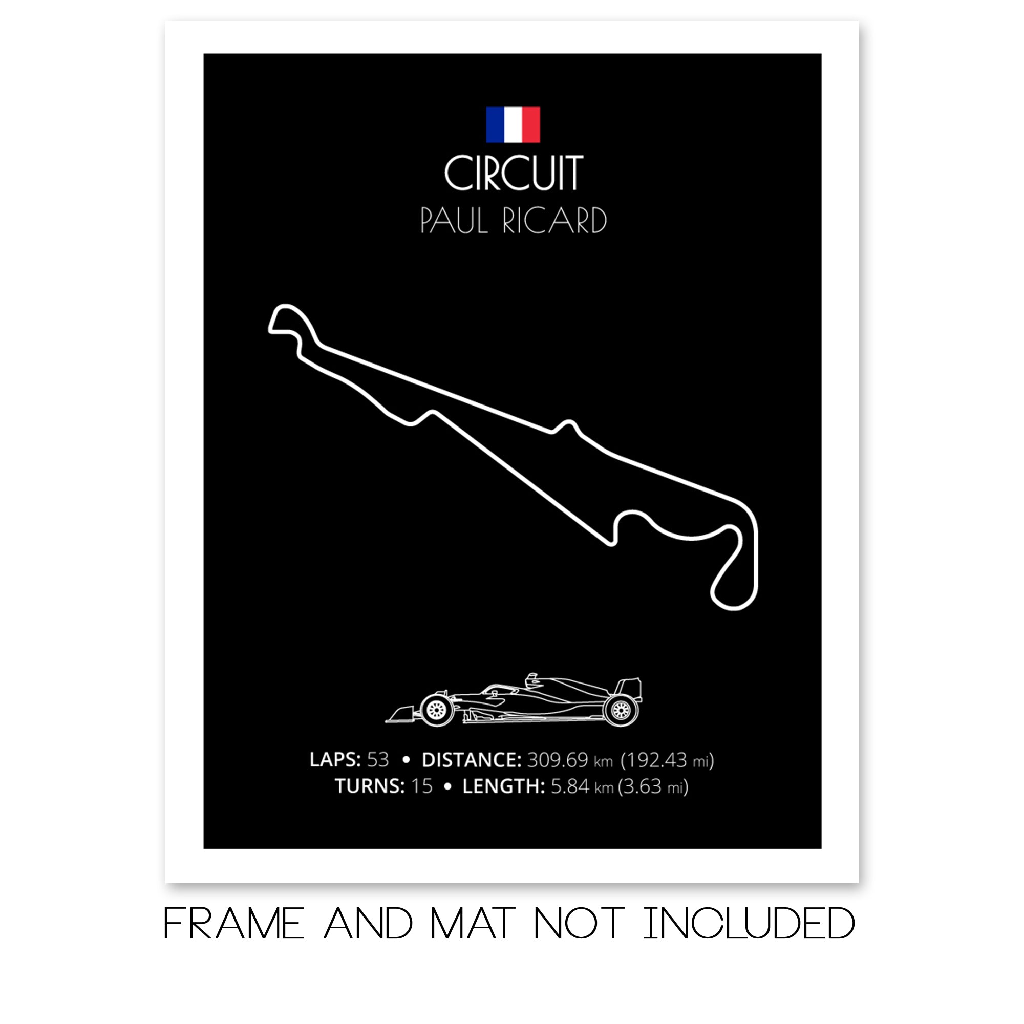 Circuit Paul Ricard (Le Castellet, France) F1 Formula 1 Race Track Poster