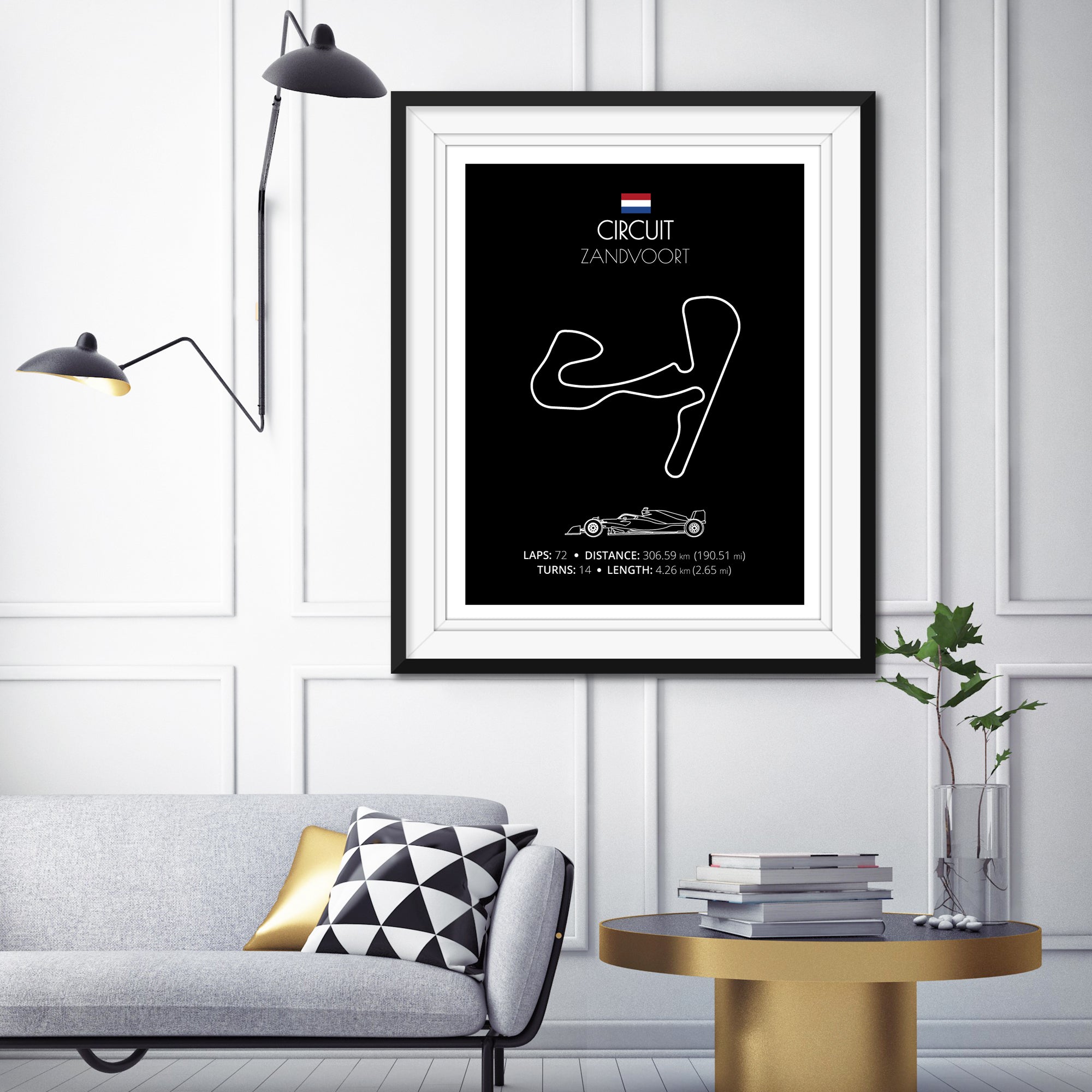 Circuit Zandvoort (Zandvoort, Netherlands) F1 Formula 1 Race Track Poster