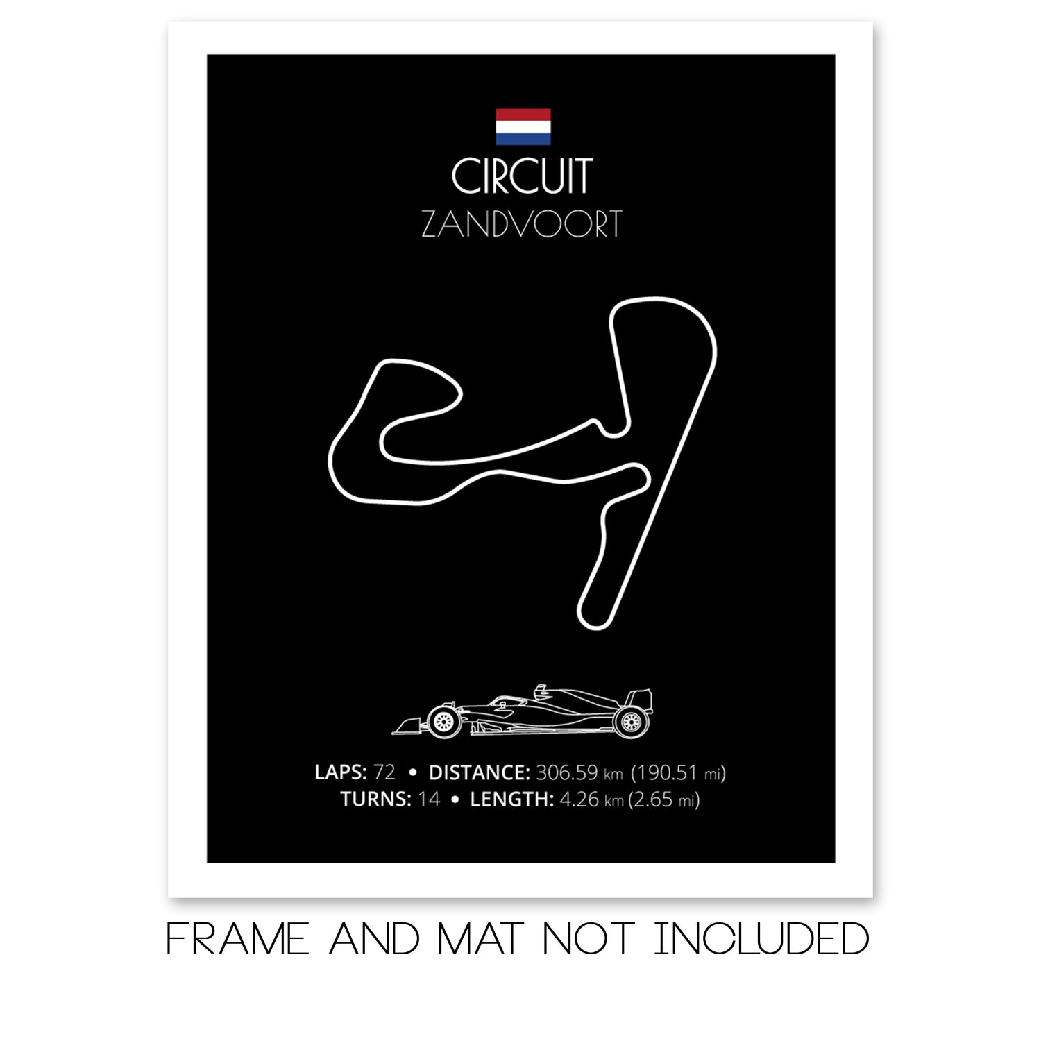 Circuit Zandvoort (Zandvoort, Netherlands) F1 Formula 1 Race Track Poster