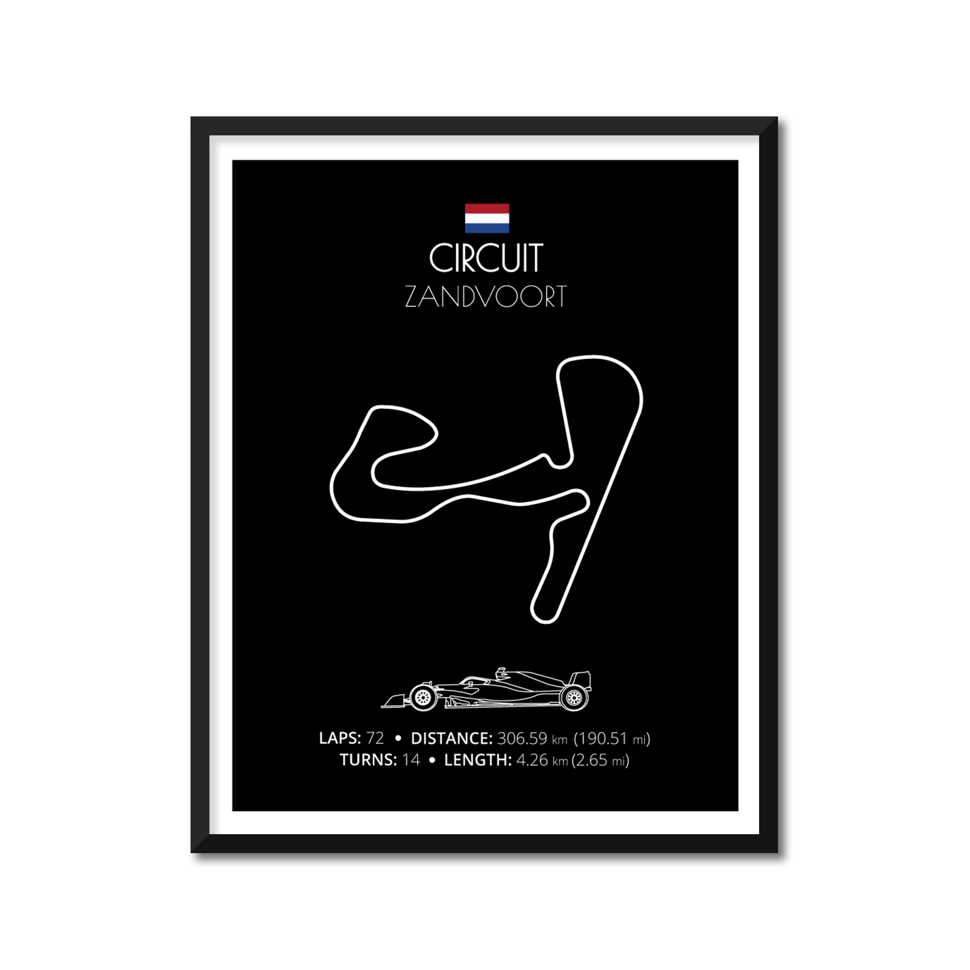 Circuit Zandvoort (Zandvoort, Netherlands) F1 Formula 1 Race Track Poster