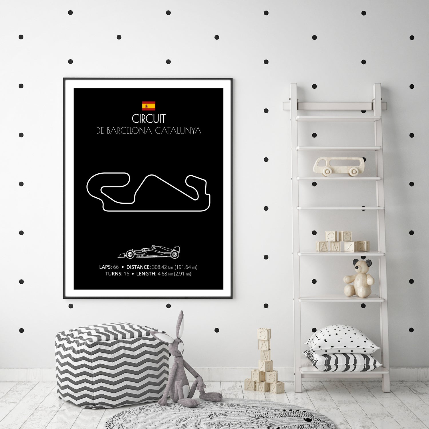 Circuit de Barcelona Catalunya (Spain) F1 Formula 1 Race Track Poster