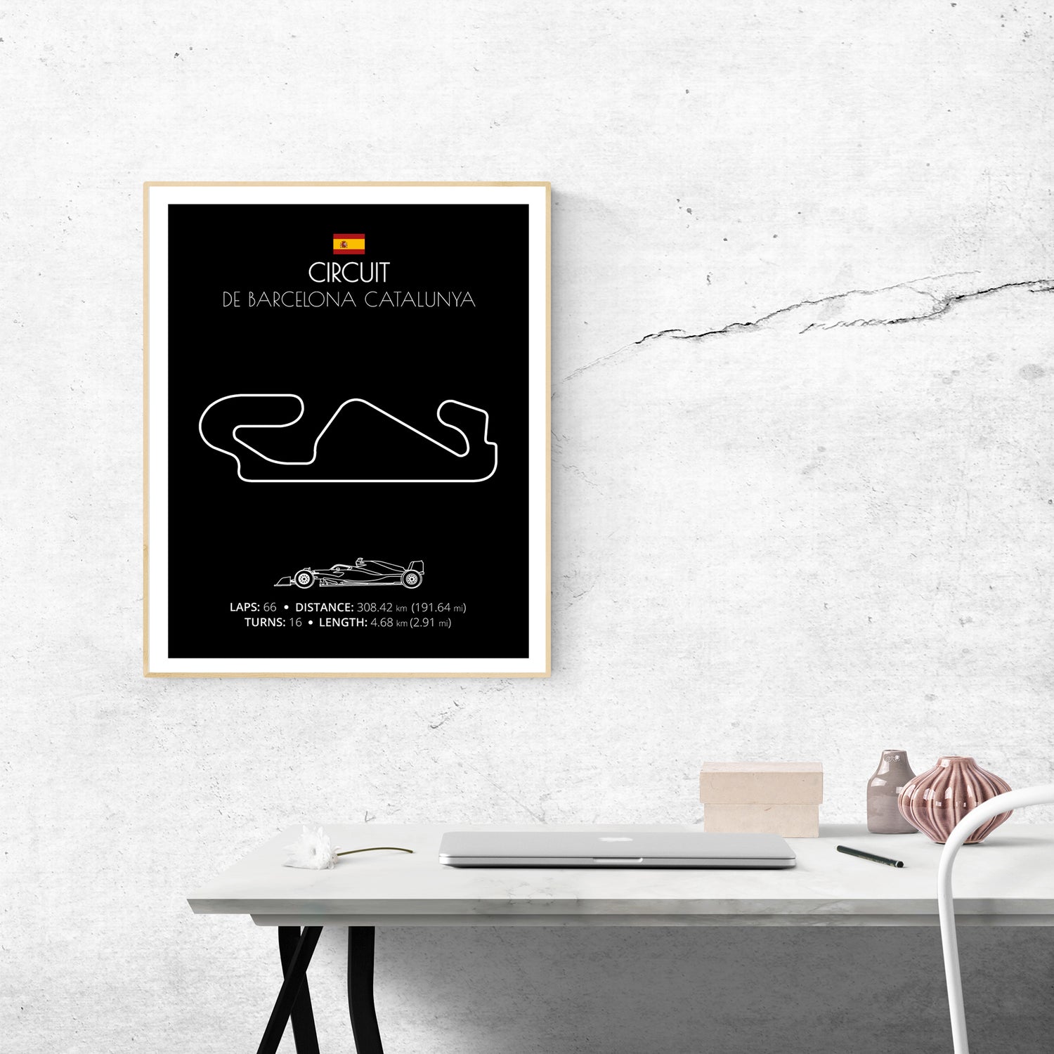 Circuit de Barcelona Catalunya (Spain) F1 Formula 1 Race Track Poster