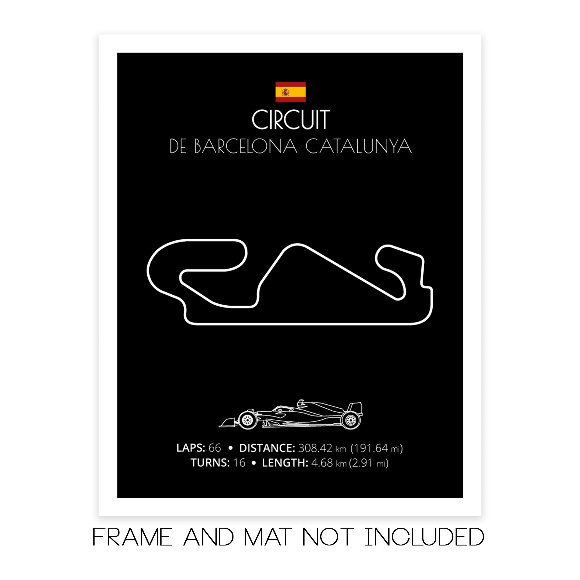Circuit de Barcelona Catalunya (Spain) F1 Formula 1 Race Track Poster