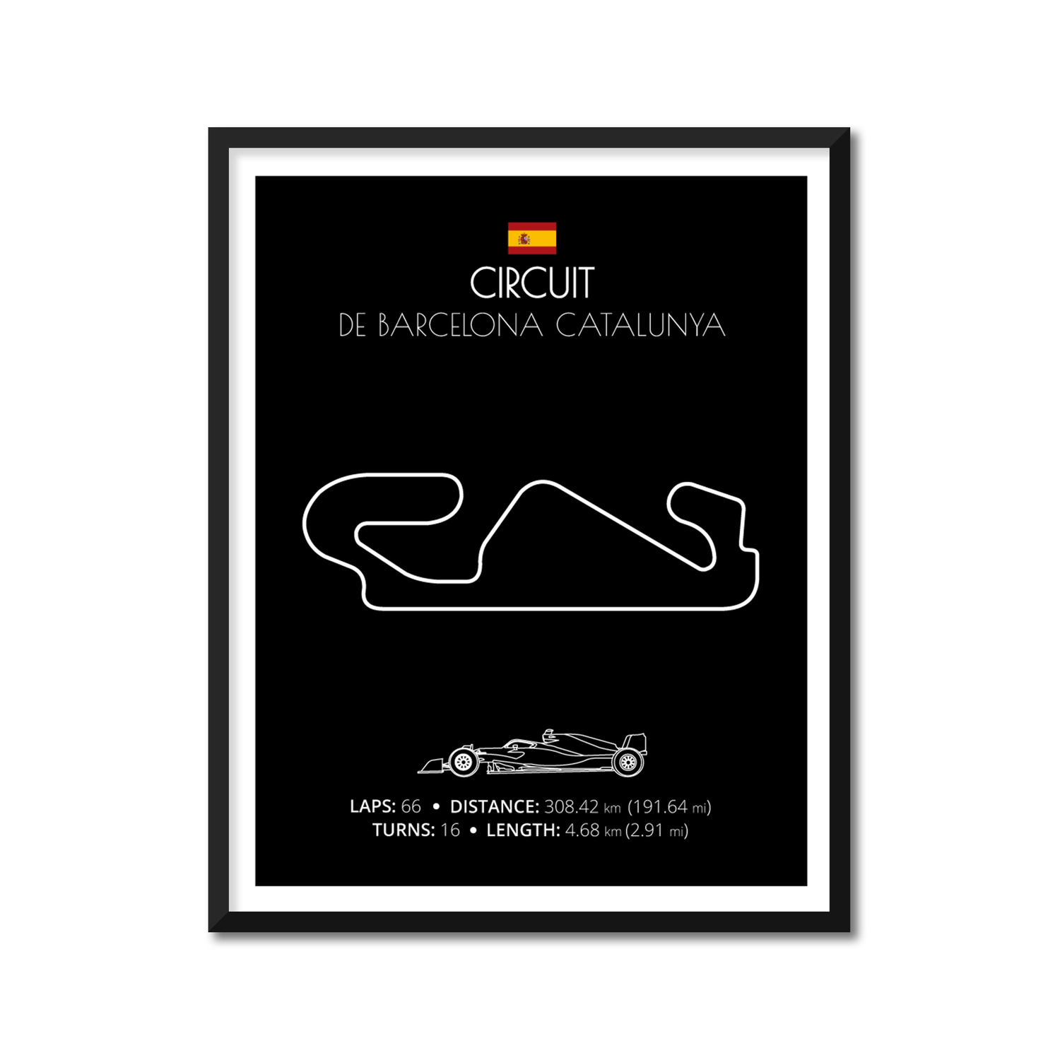 Circuit de Barcelona Catalunya (Spain) F1 Formula 1 Race Track Poster