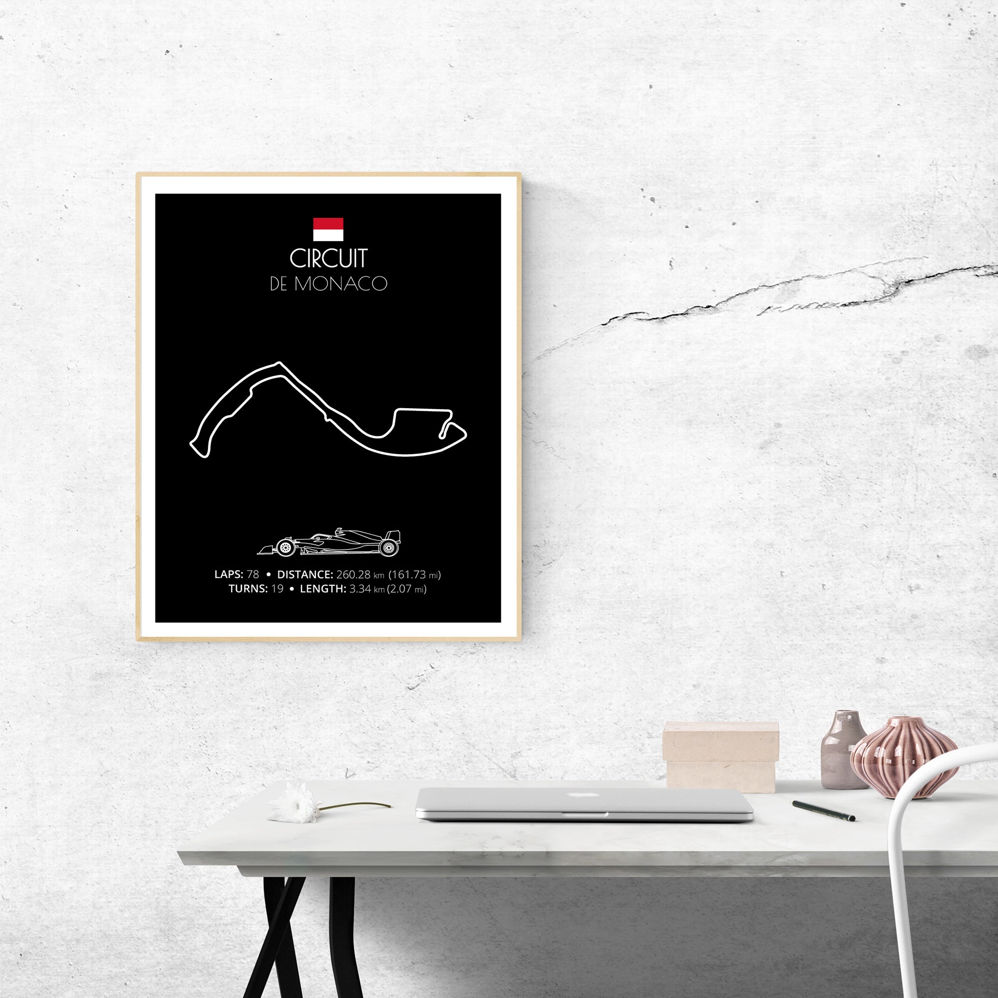 Circuit de Monaco (Monte Carlo, Monaco) F1 Formula 1 Race Track Poster