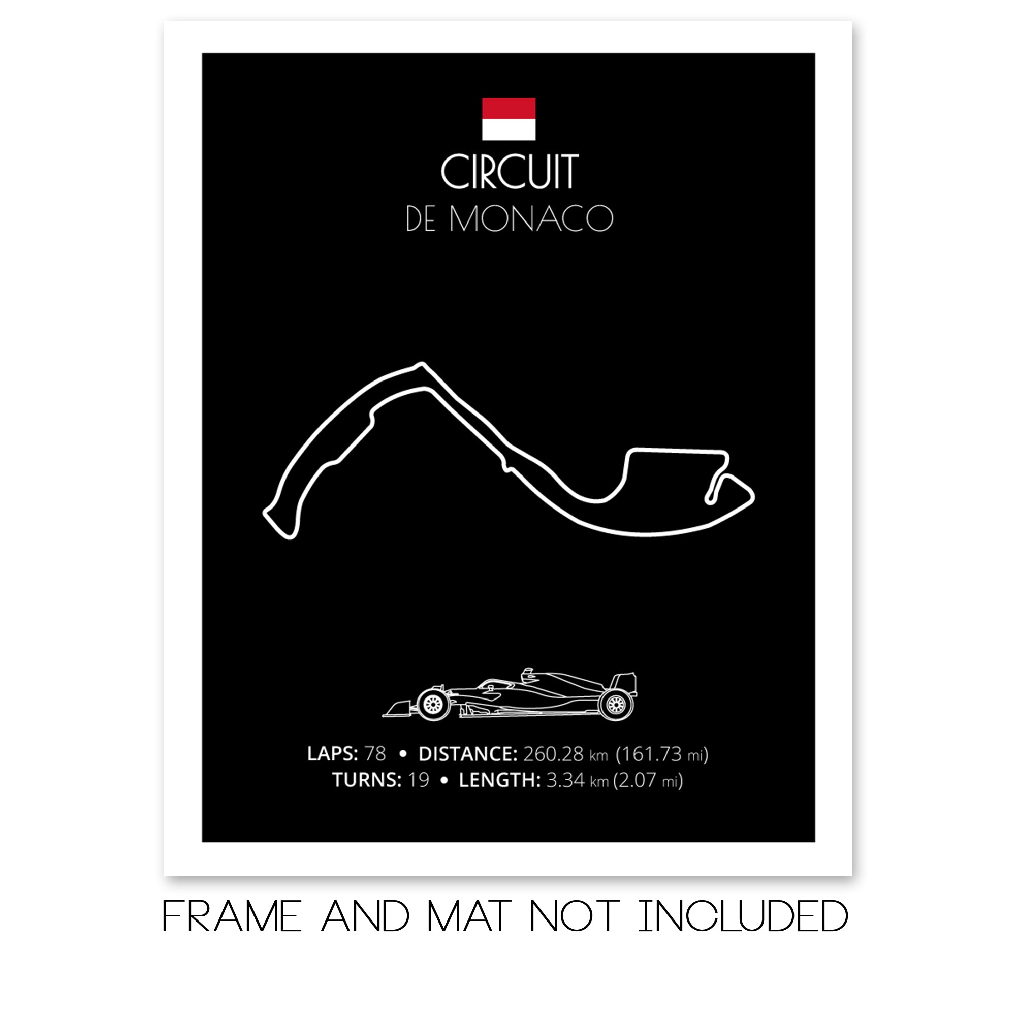 Circuit de Monaco (Monte Carlo, Monaco) F1 Formula 1 Race Track Poster