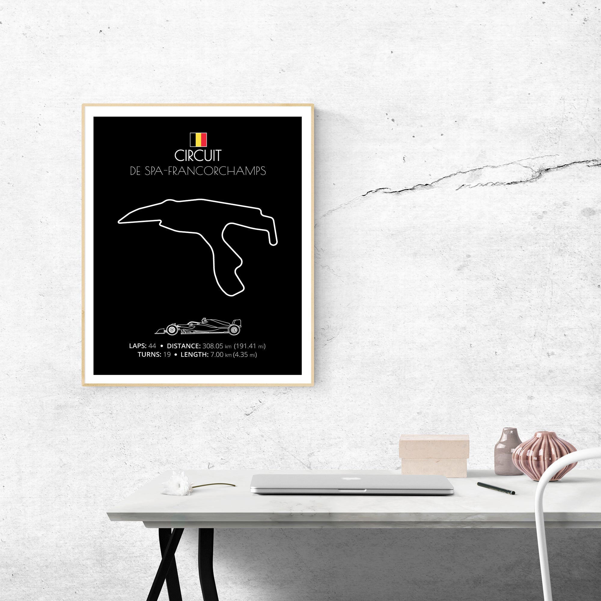 Circuit de Spa Francorchamps (Stavelot, Belgium) F1 Formula 1 Race Track Poster
