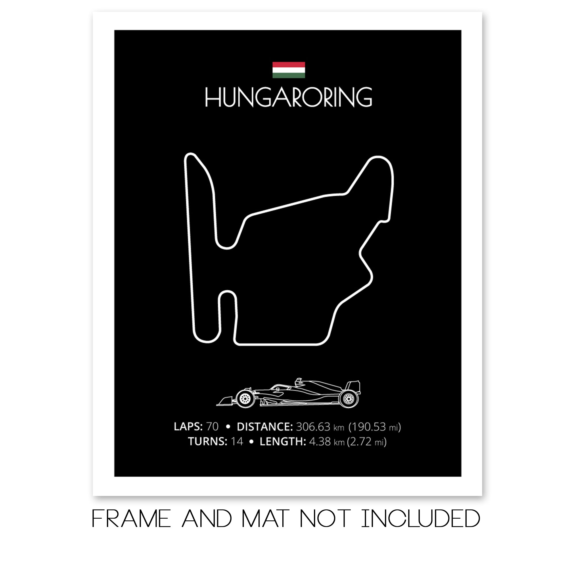 Hungaroring (Budapest, Hungary) F1 Formula 1 Race Track Poster