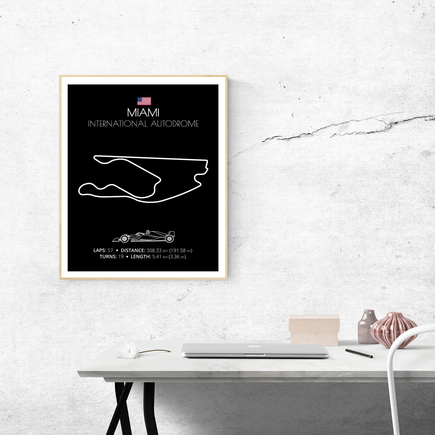 Miami International Autodrome (Florida, USA) F1 Formula 1 Race Track Poster