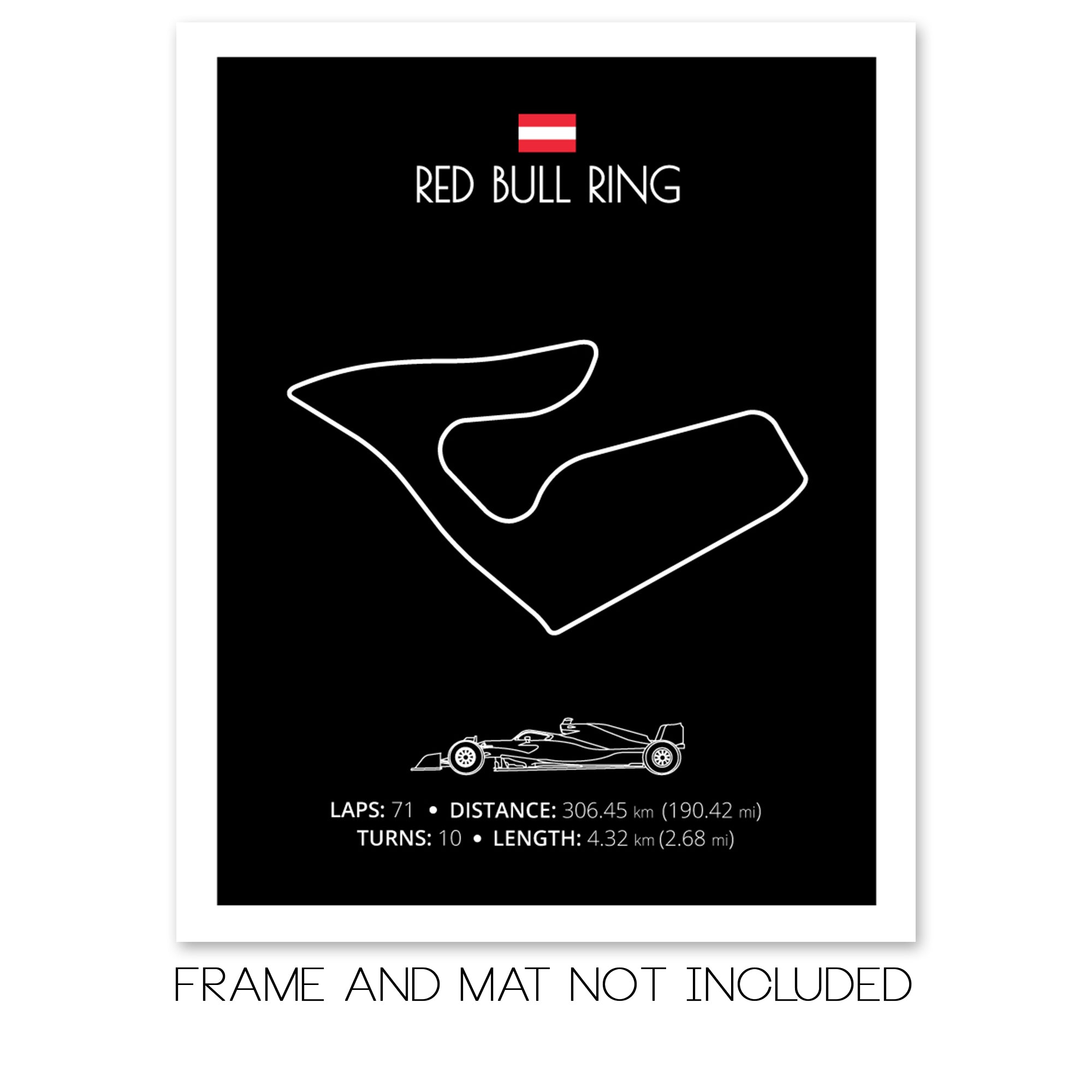 Red Bull Ring (Spielberg, Austria) F1 Formula 1 Race Track Poster