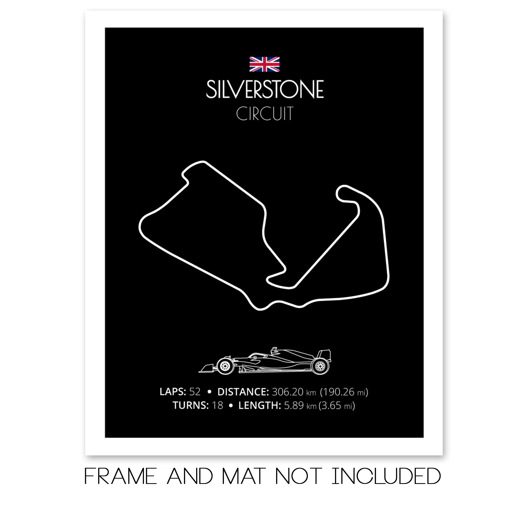 Silverstone Circuit (Silverstone, England) F1 Formula 1 Race Track Poster