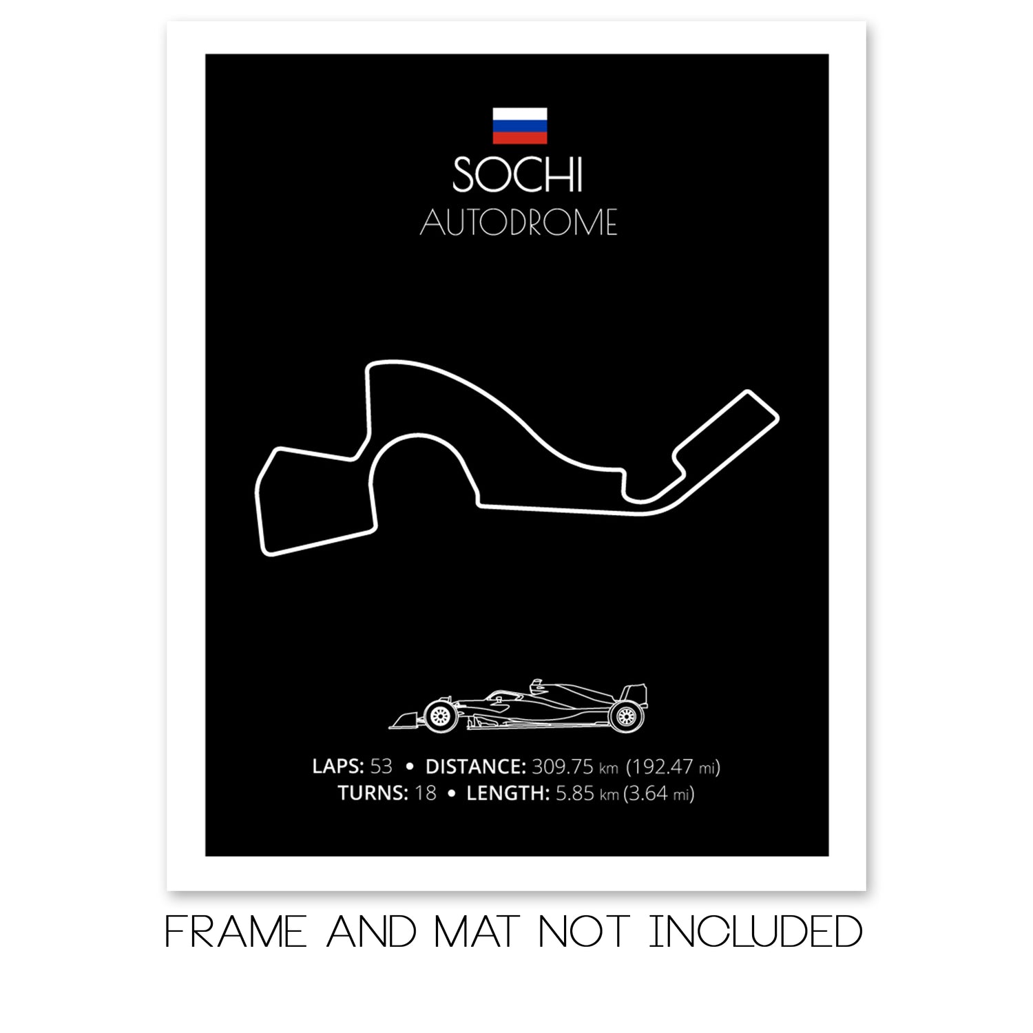 Sochi Autodrom (Sochi, Russia) F1 Formula 1 Race Track Poster