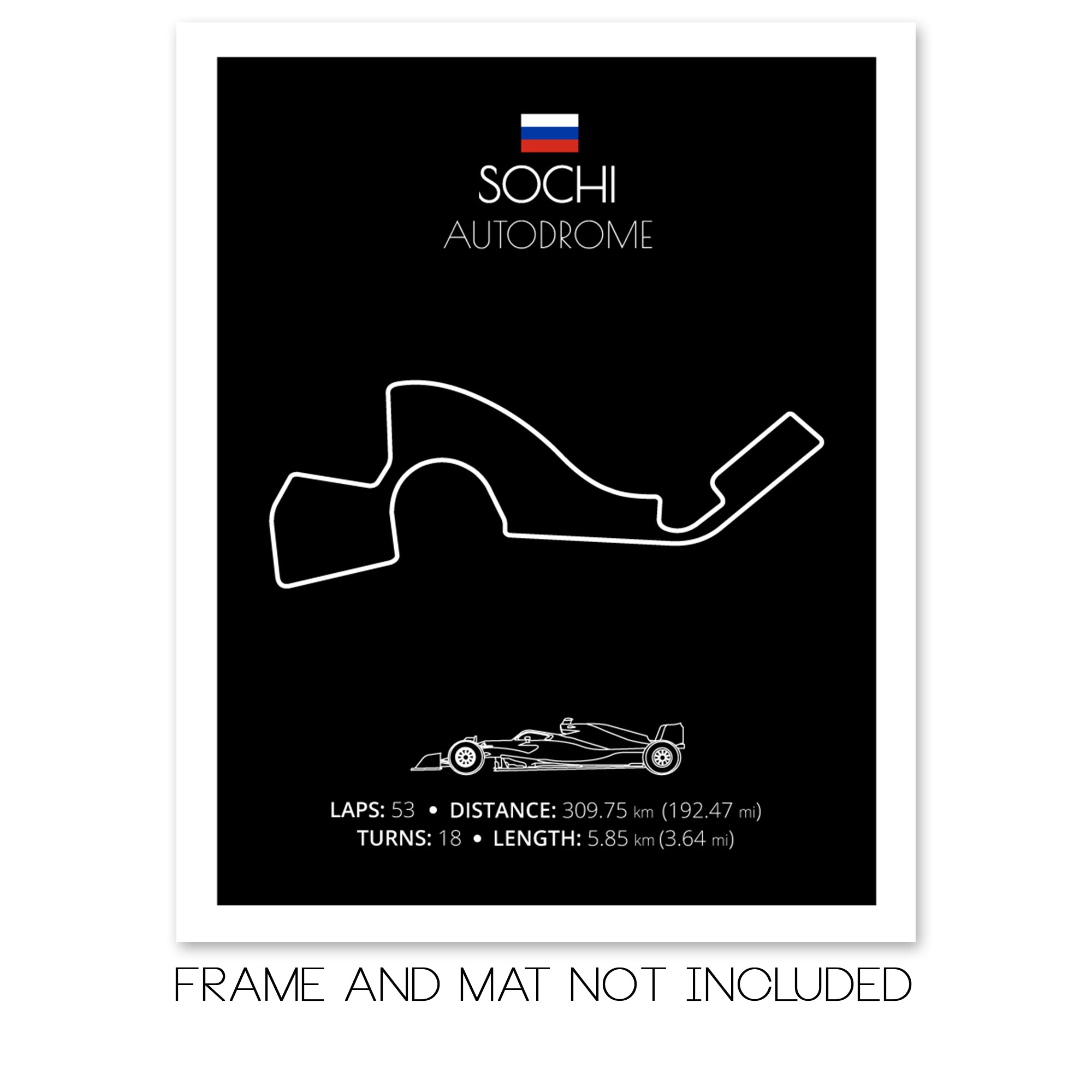 Sochi Autodrom (Sochi, Russia) F1 Formula 1 Race Track Poster