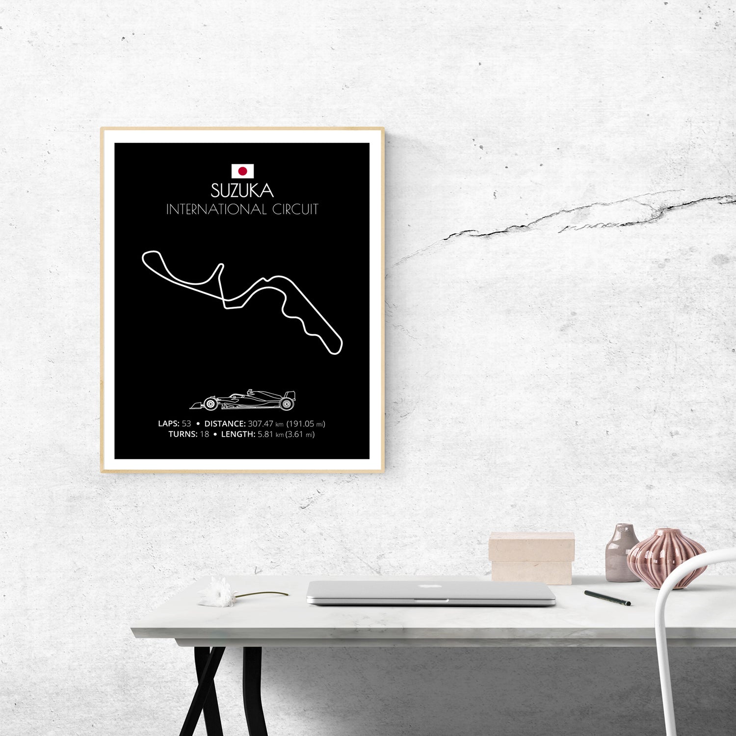 Suzuka International Circuit (Japan) F1 Formula 1 Race Track Poster