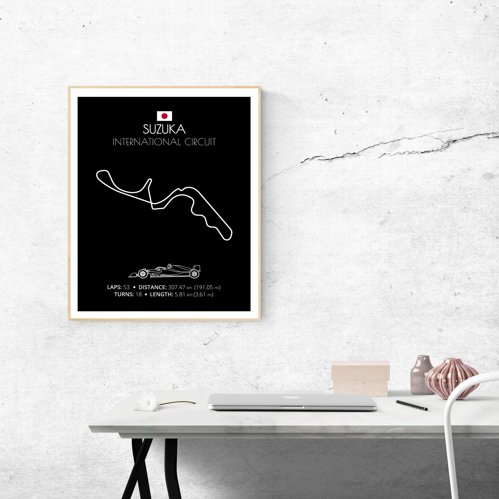 Suzuka International Circuit (Japan) F1 Formula 1 Race Track Poster