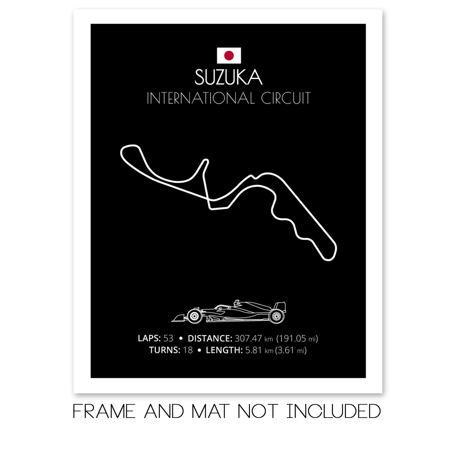 Suzuka International Circuit (Japan) F1 Formula 1 Race Track Poster