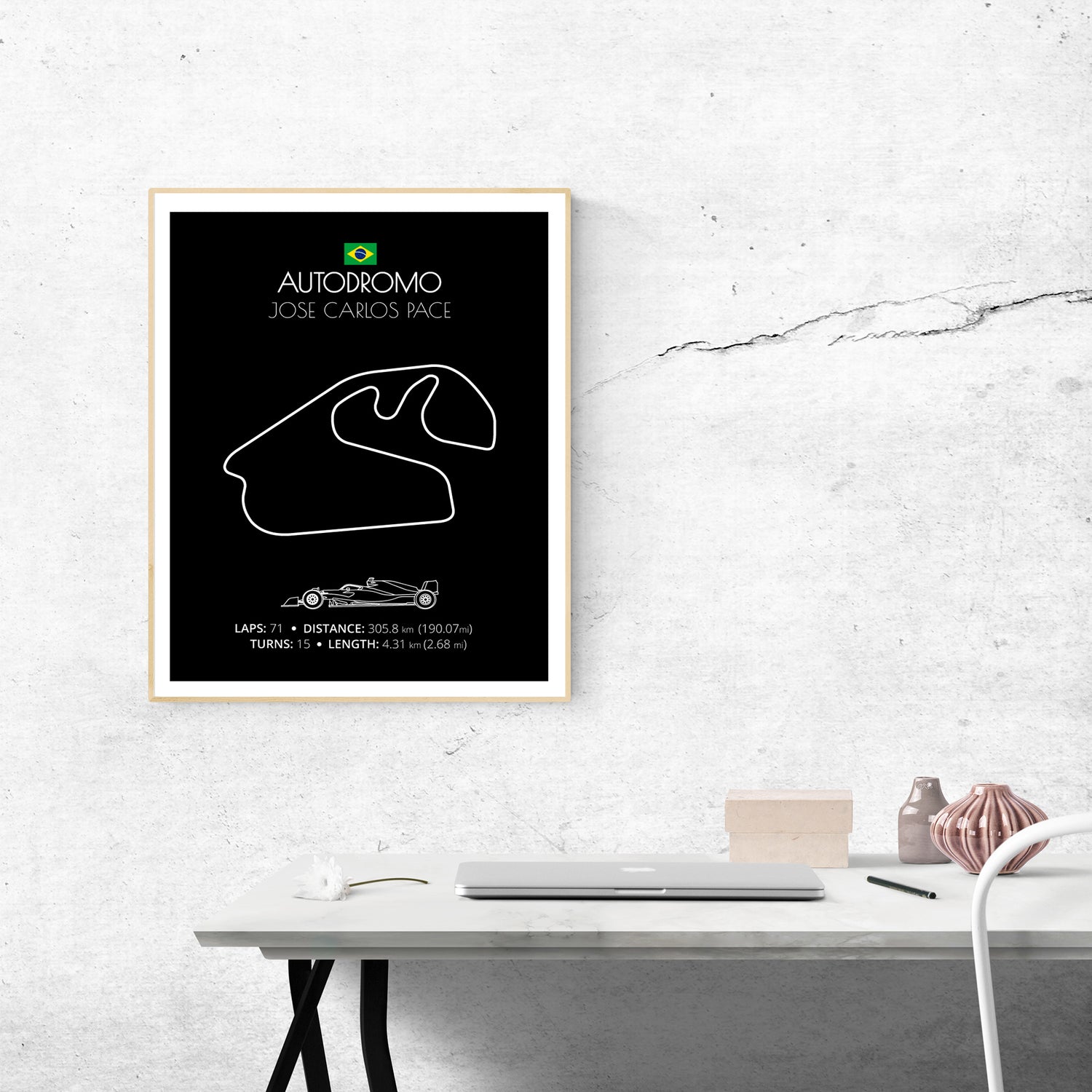 Autodromo Jose Carlos Pace (São Paulo, Brazil) F1 Formula 1 Race Track Poster