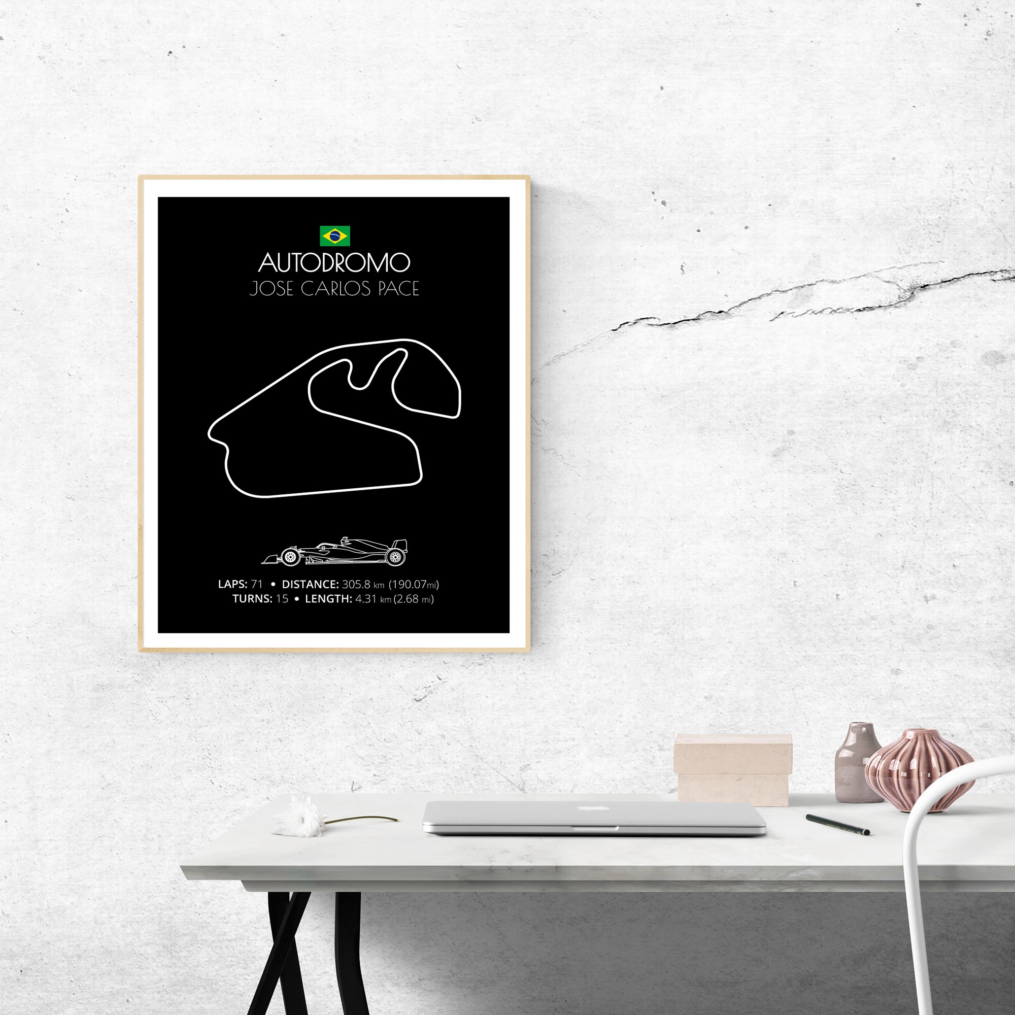 Autodromo Jose Carlos Pace (São Paulo, Brazil) F1 Formula 1 Race Track Poster