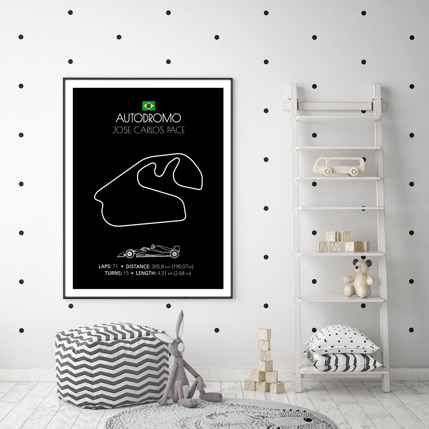 Autodromo Jose Carlos Pace (São Paulo, Brazil) F1 Formula 1 Race Track Poster