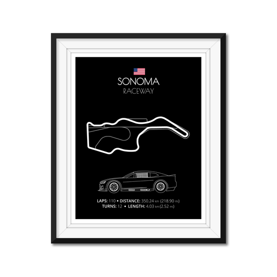 Sonoma Raceway NASCAR Race Track Poster