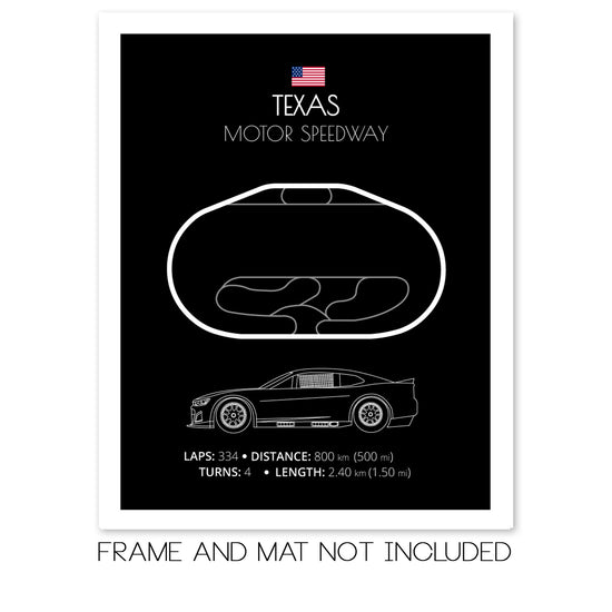 Texas Motor Speedway NASCAR Race Track Poster