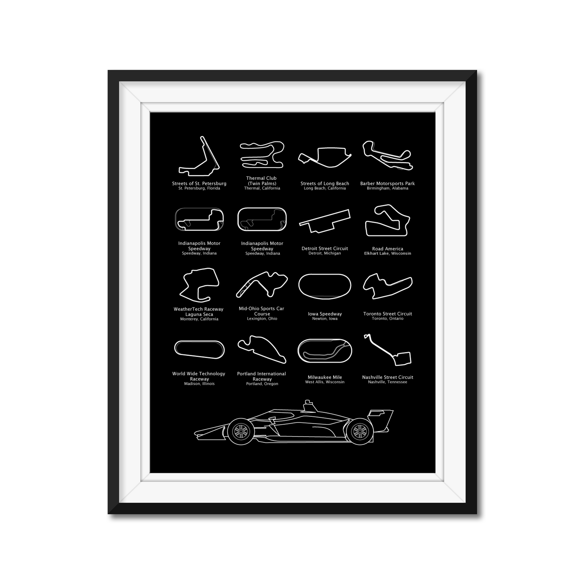 IndyCar Series 2024 Race Track Poster – Custom Car Posters