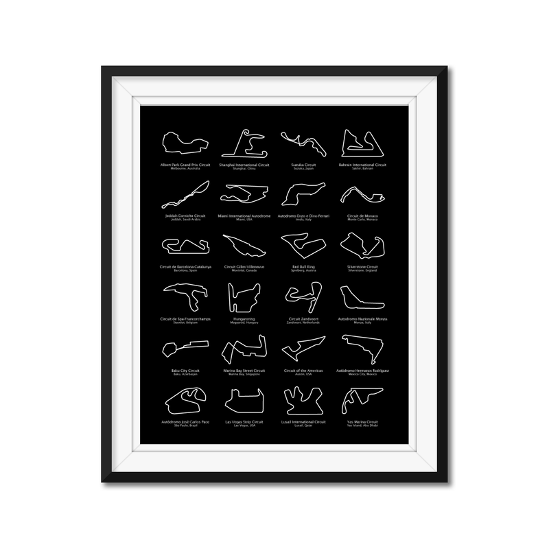 F1 Formula 1 2025 Race Track Poster