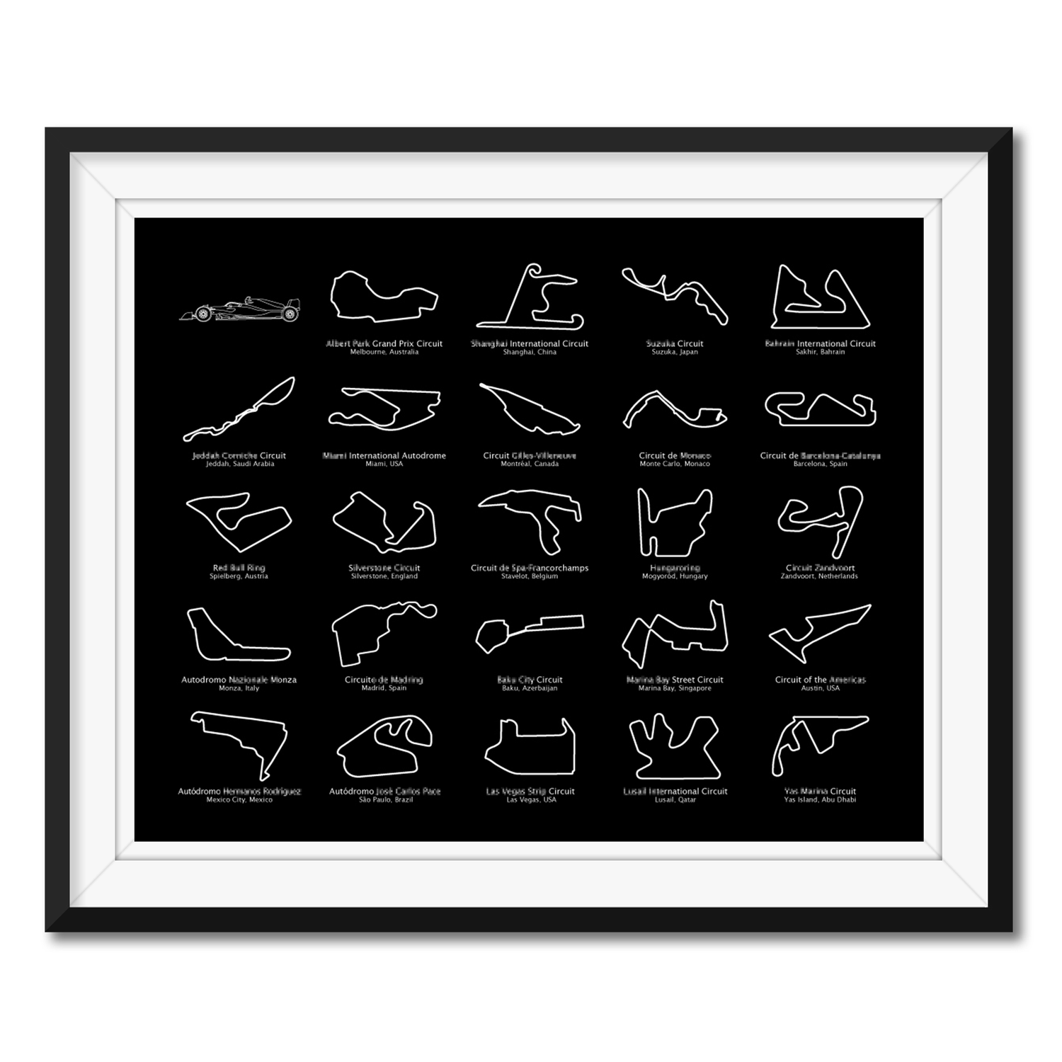 F1 Formula 1 2026 Race Track Poster