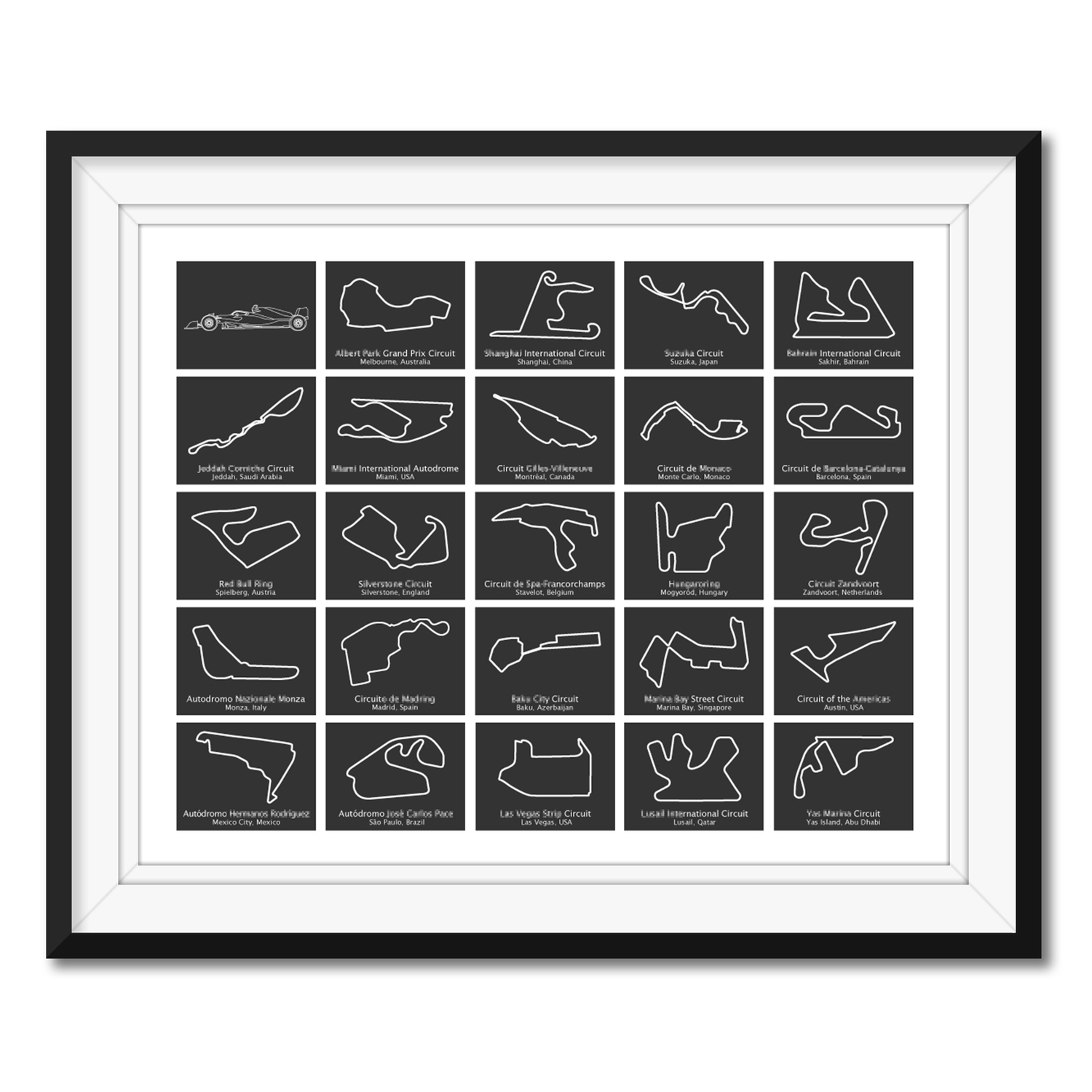 F1 Formula 1 2026 Race Track Poster