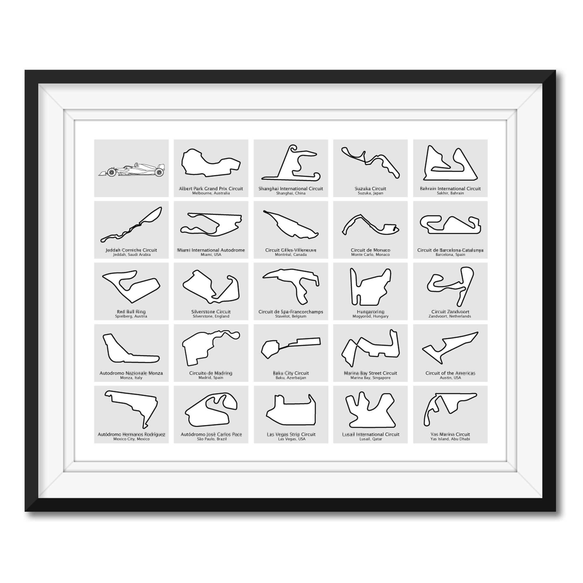 F1 Formula 1 2026 Race Track Poster