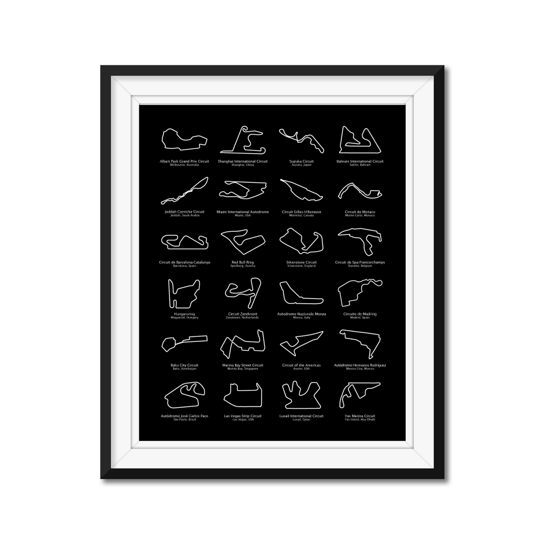 F1 Formula 1 2026 Race Track Poster