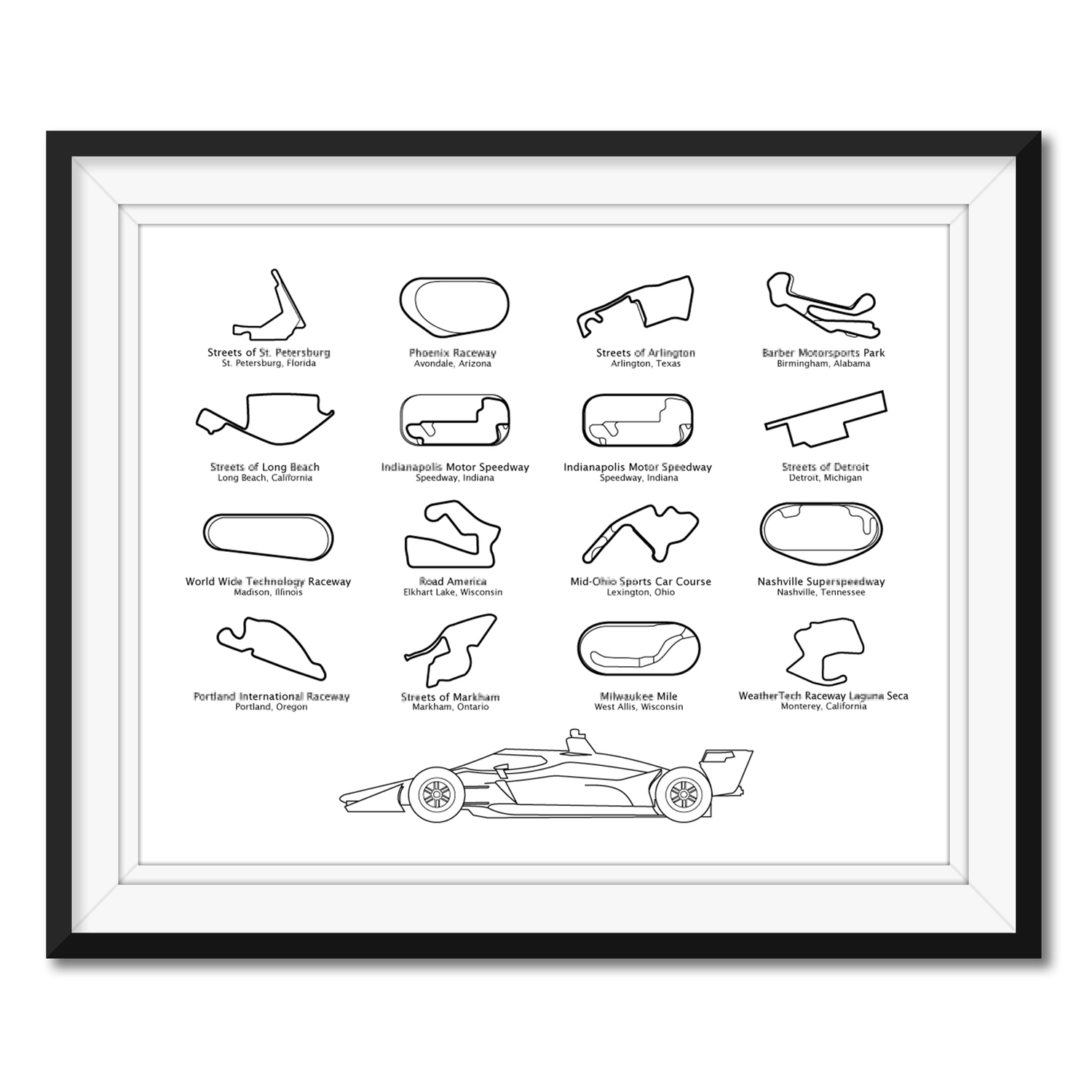 IndyCar Series 2026 Race Track Poster