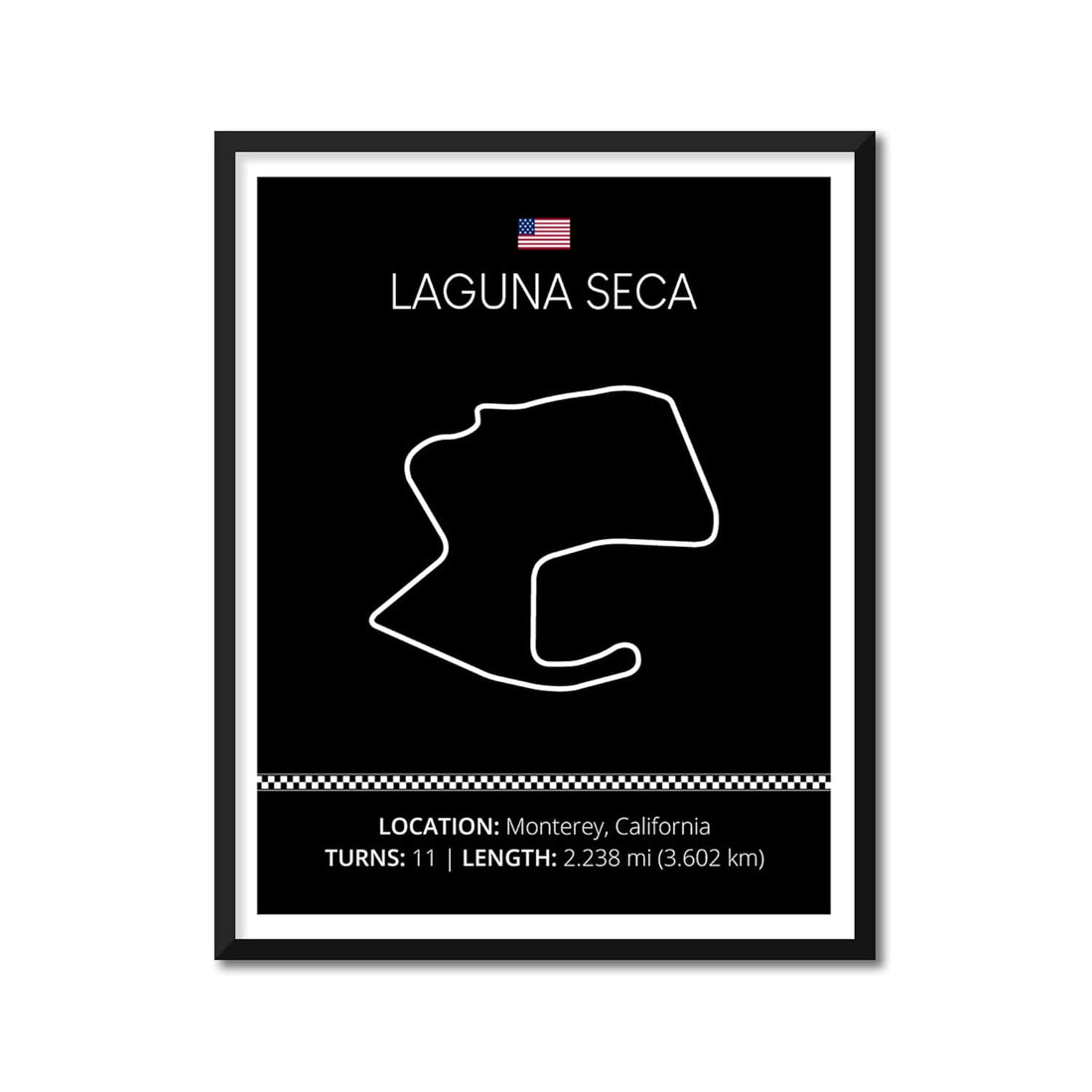 Personalizable Race Track Poster - Handmade Customizable Track Day Racing Print (No Lap Time)