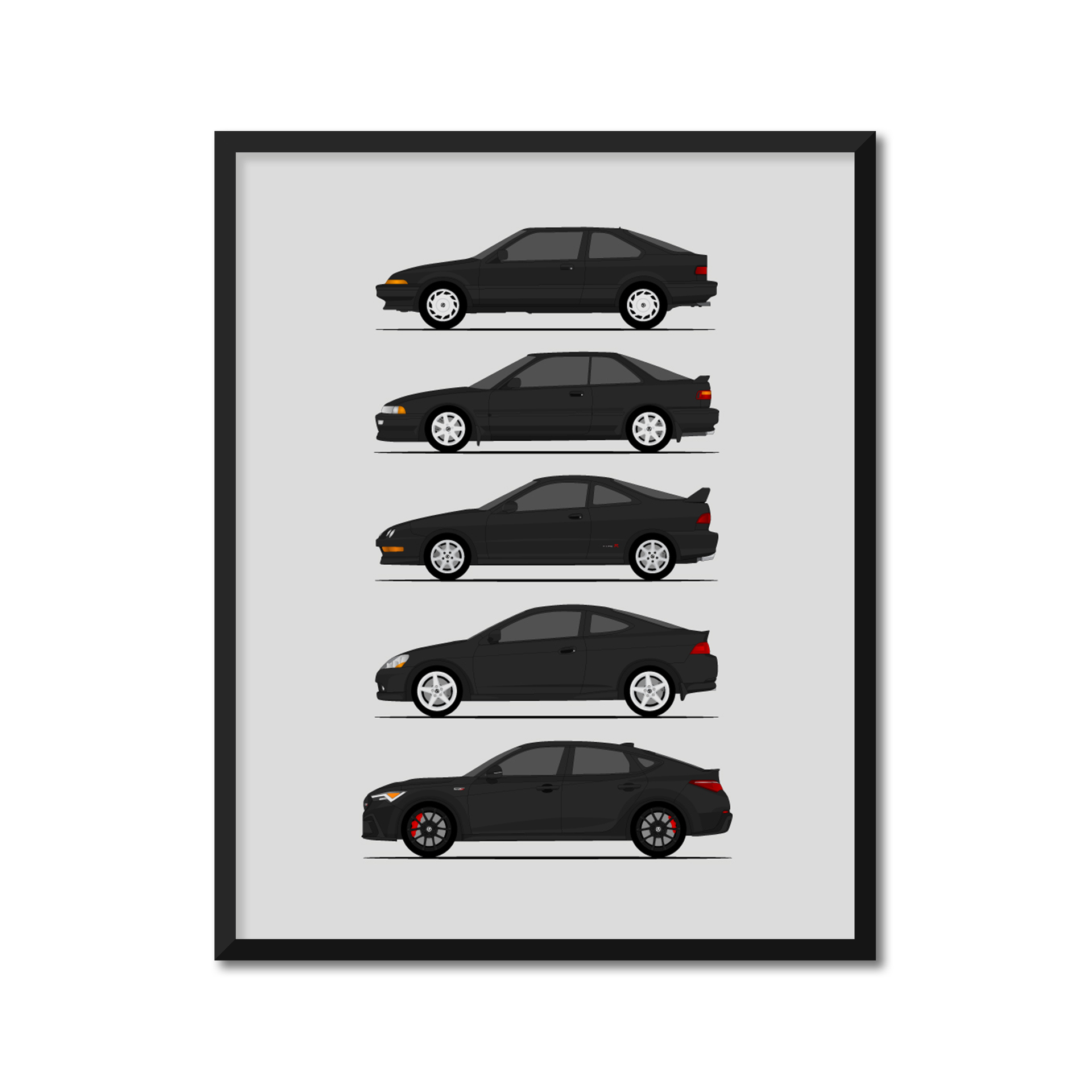 Acura Integra Generations (Side Profile) History and Evolution