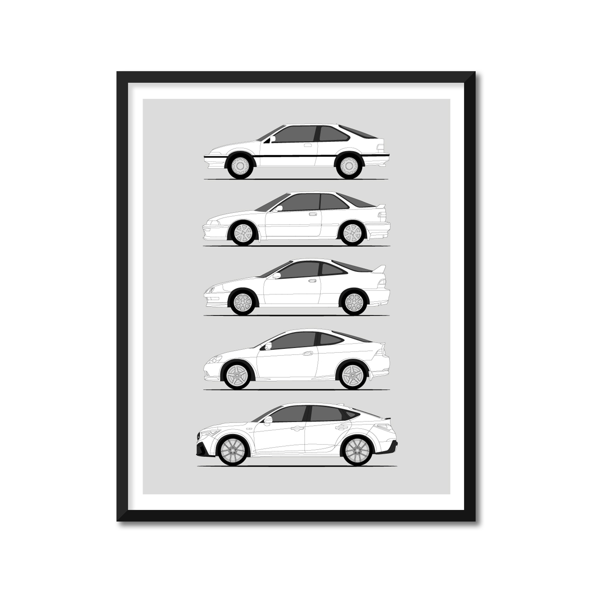 Acura Integra Generations (Side Profile) History and Evolution – Custom ...