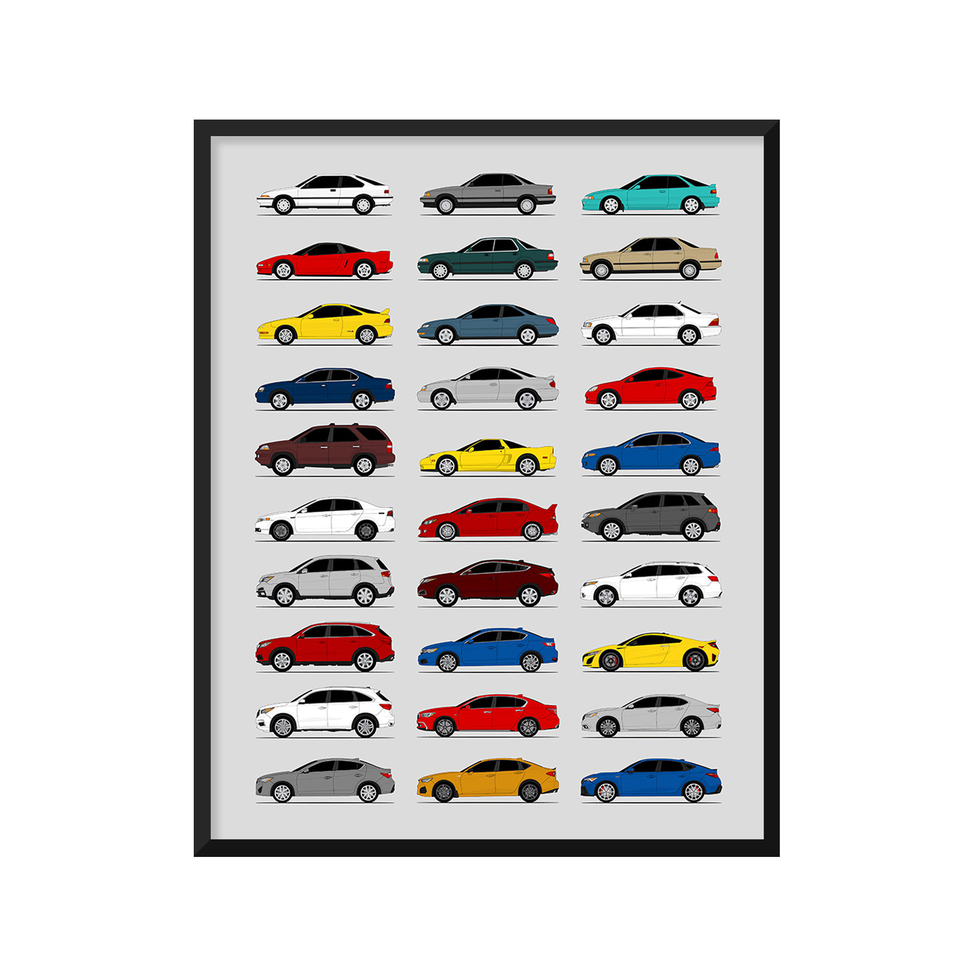 Acura History and Evolution Poster (Side Profile)