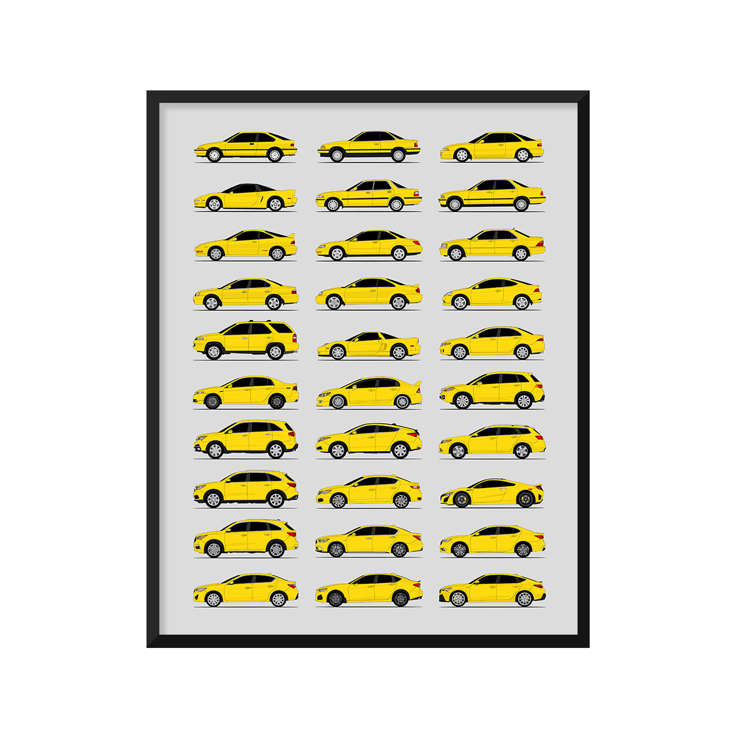 Acura History and Evolution Poster (Side Profile)