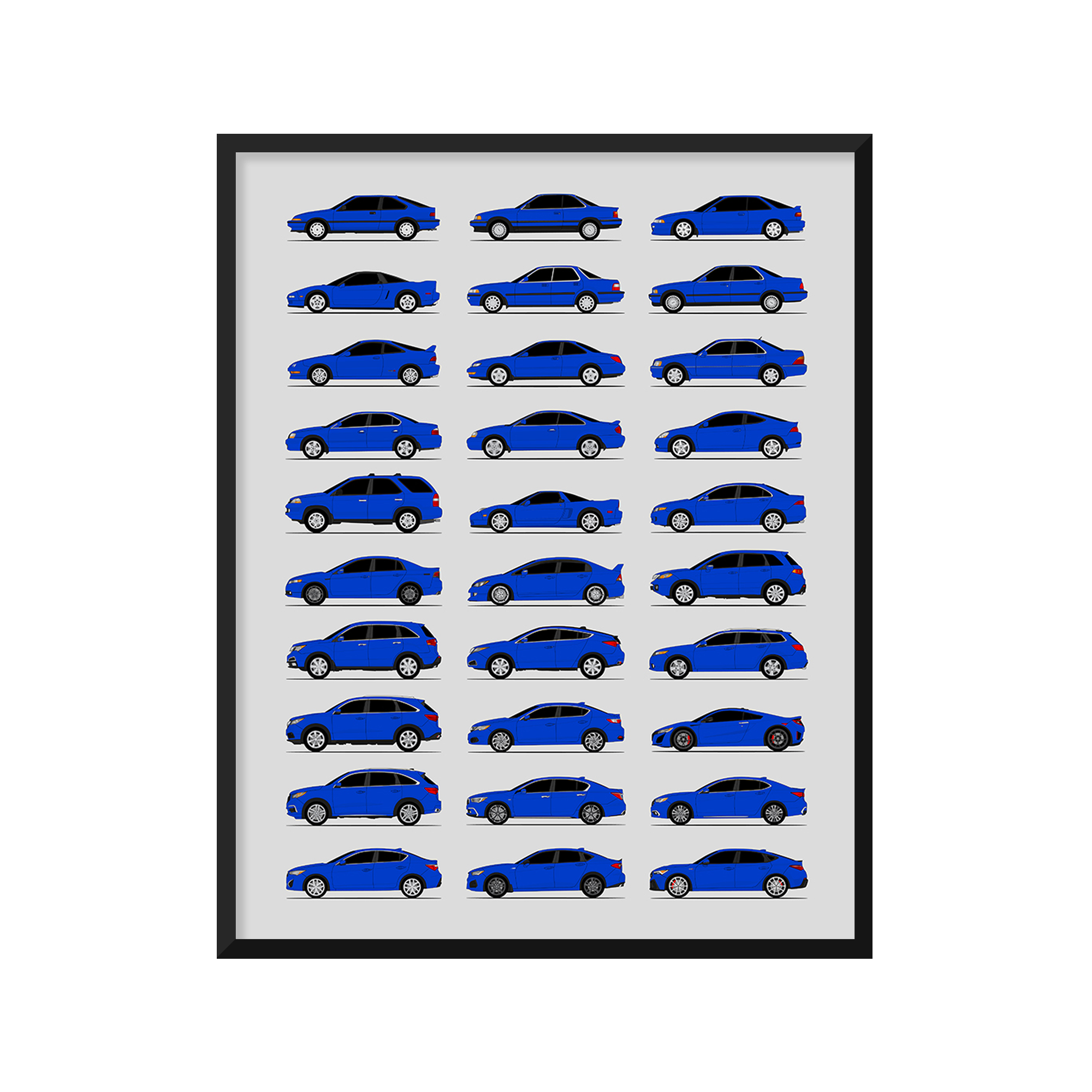 Acura History and Evolution Poster (Side Profile)