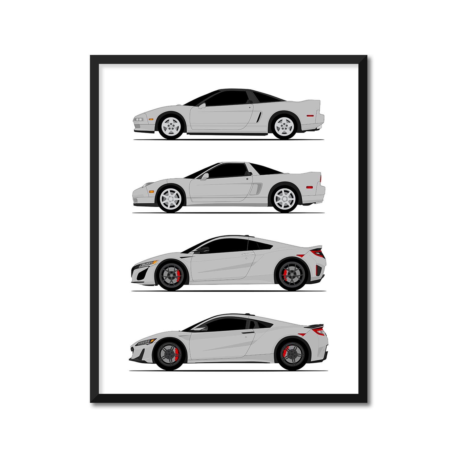 Honda NSX Generations (Side Profile)