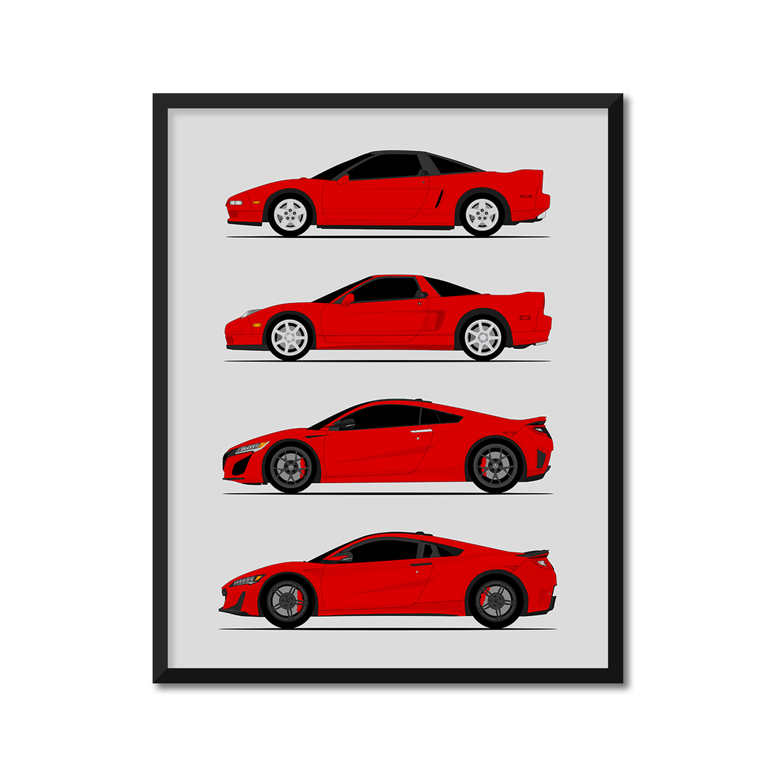 Honda NSX Generations (Side Profile)