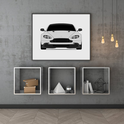 Aston Martin Vantage GT8 (2016-2017) car poster wall art above shelves