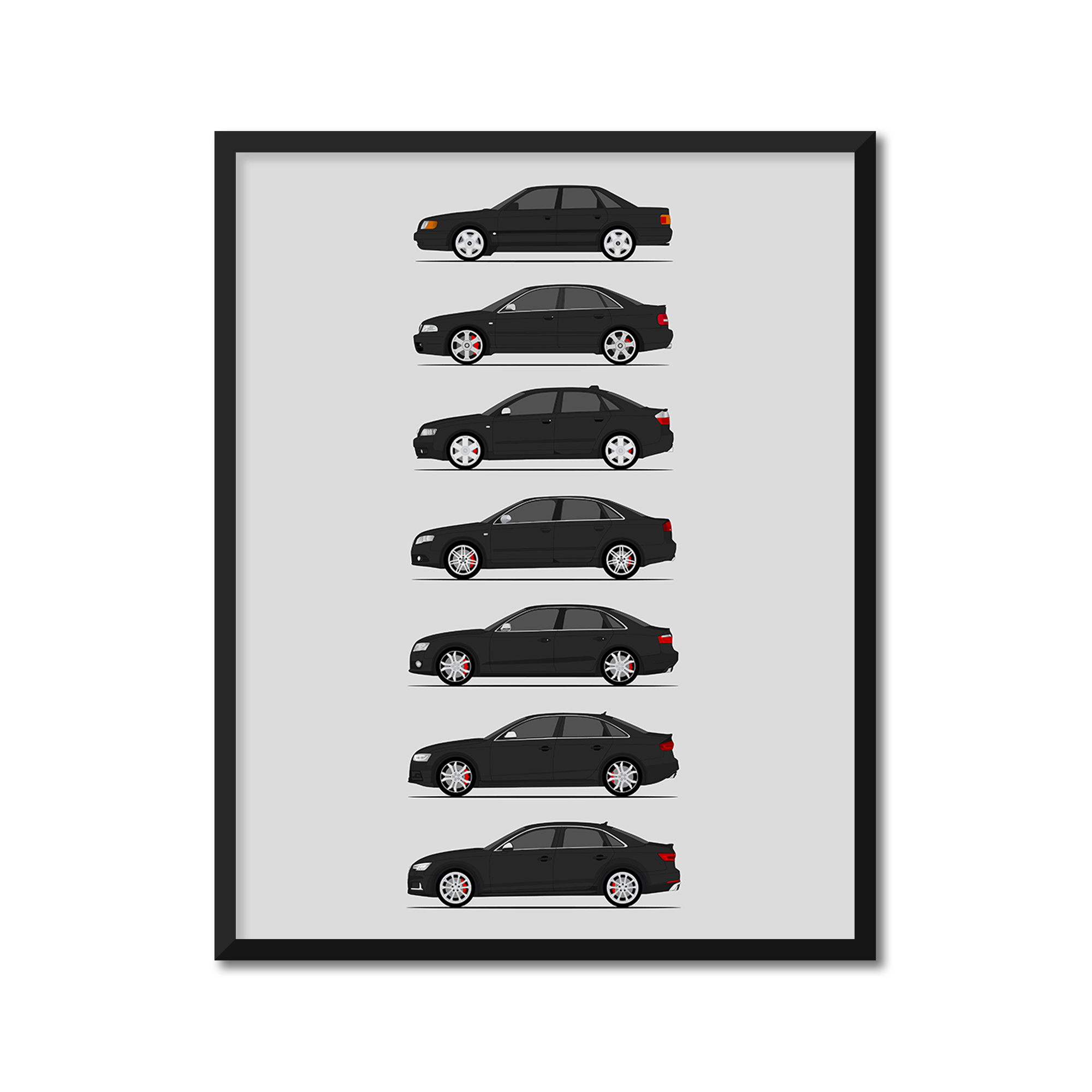 Audi S4 Generations (Side Profile)