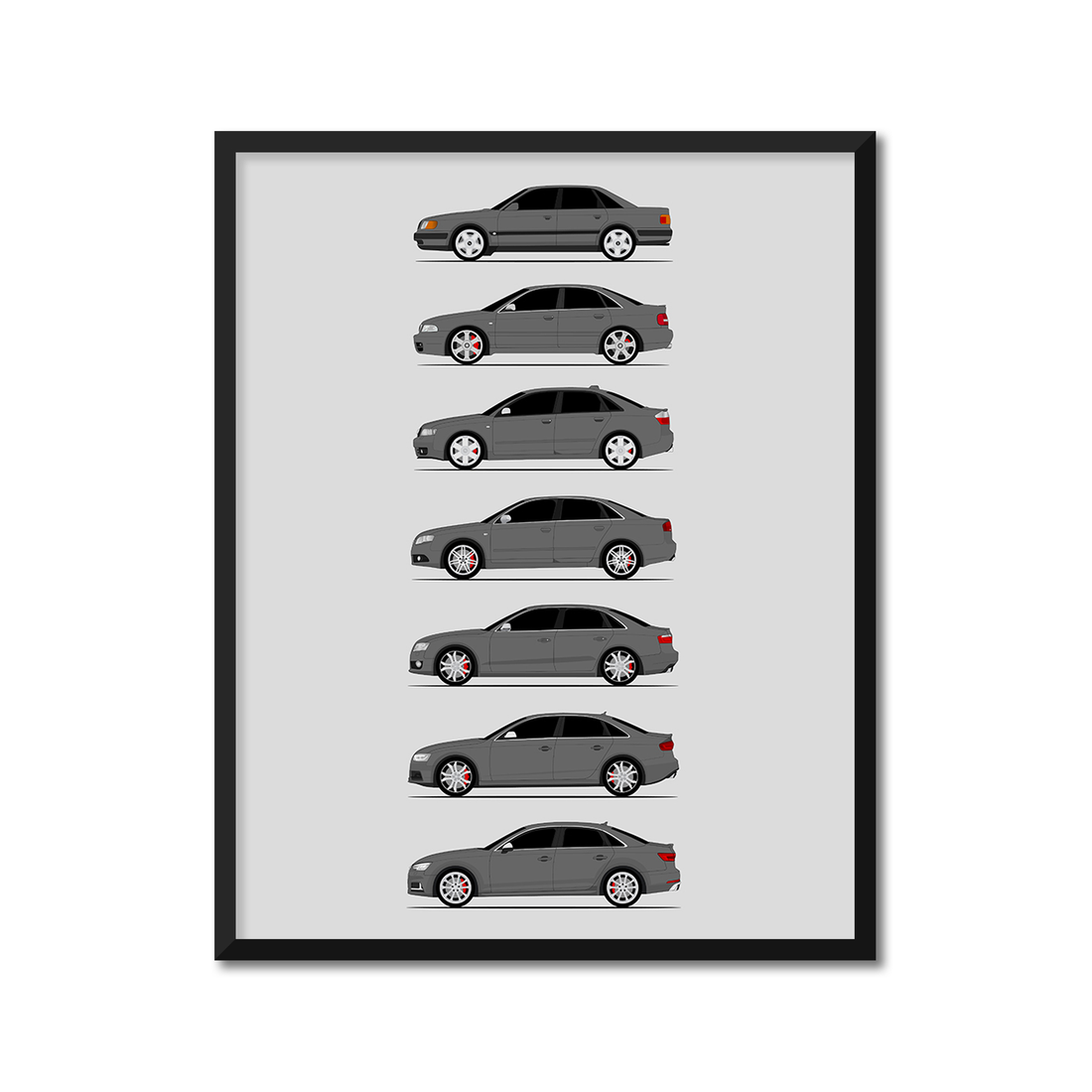 Custom Order: Audi S4 Generations (11x14 Satin)