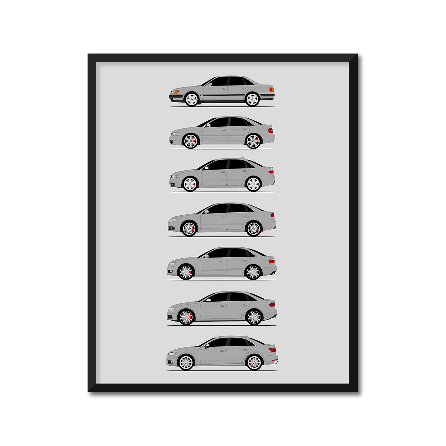 Audi S4 Generations (Side Profile)